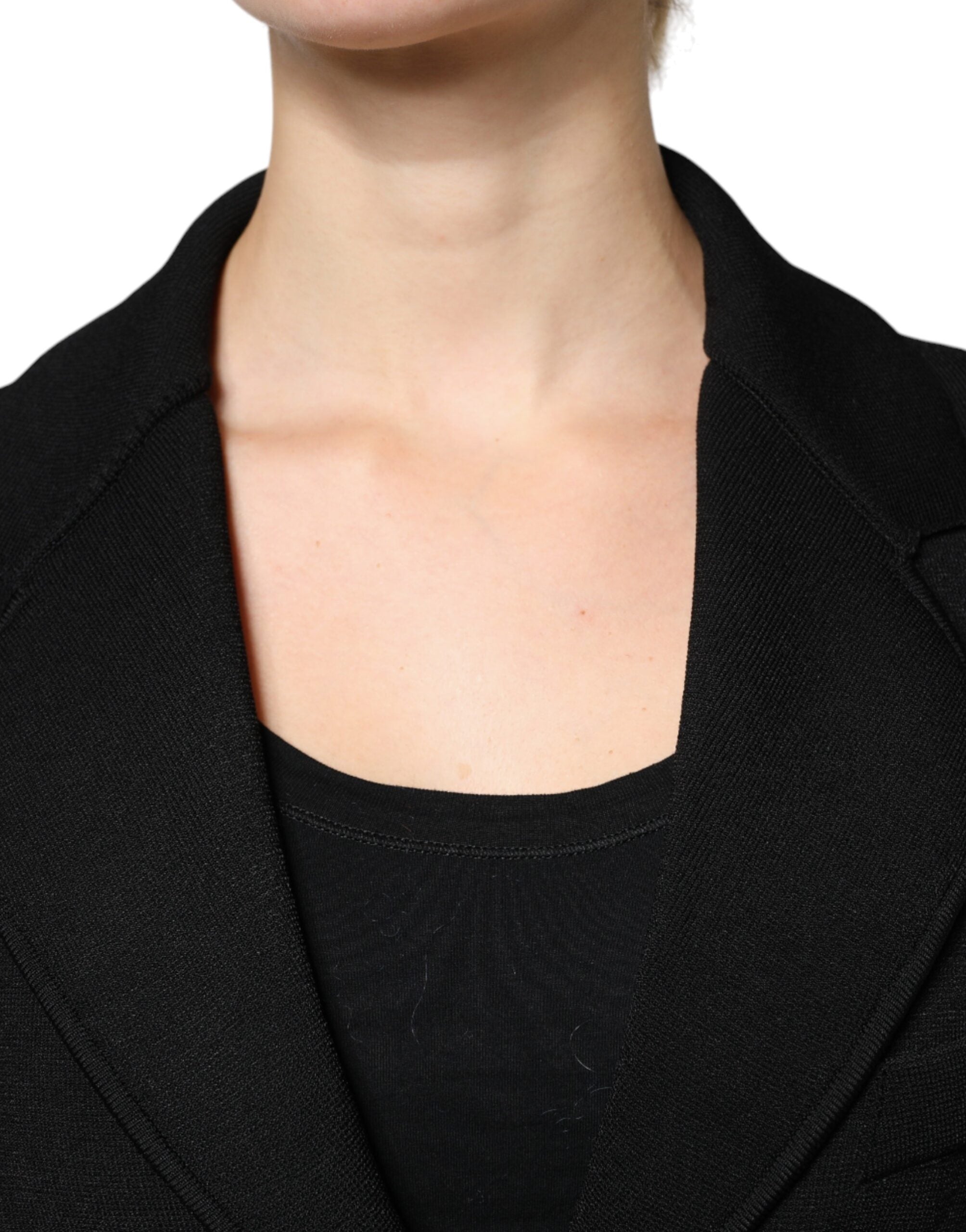 Dolce & Gabbana Black Viscose Single Breasted Blazer Jacket Dolce & Gabbana