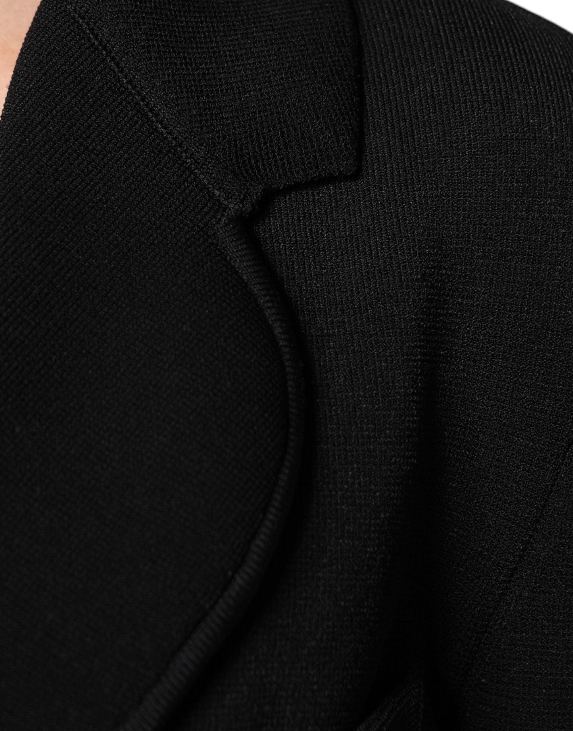 Dolce & Gabbana Black Viscose Single Breasted Blazer Jacket Dolce & Gabbana
