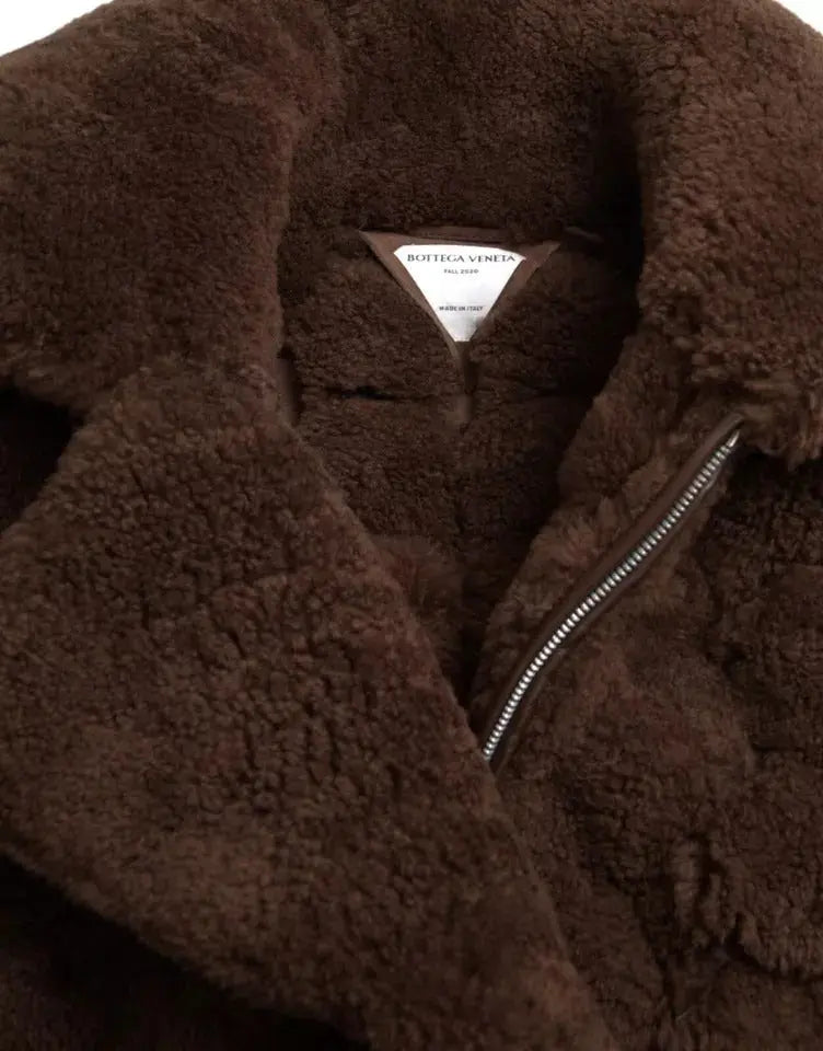 Bottega Veneta Brown Fur Lamb Shearling Coat Jacket Bottega Veneta
