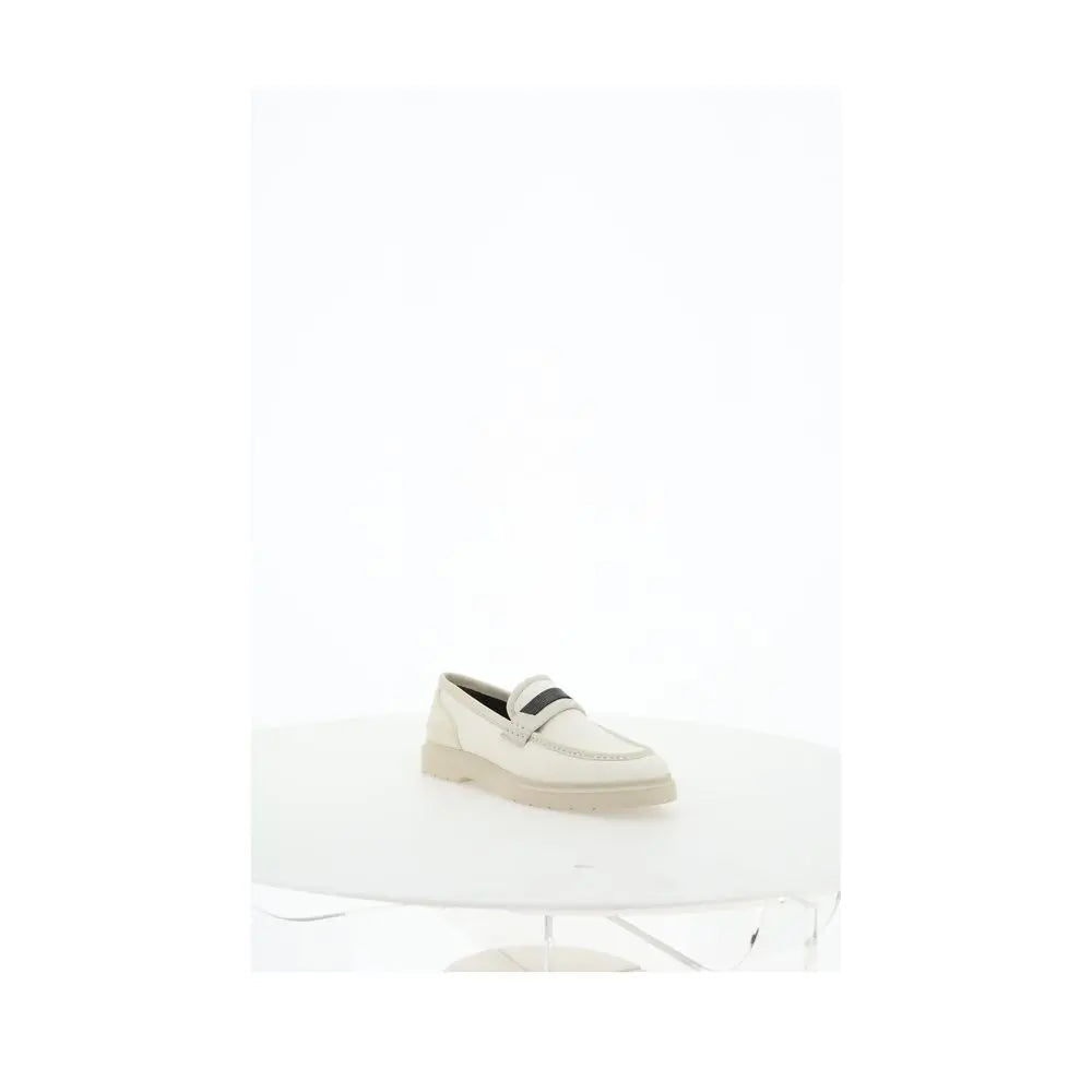 Brunello Cucinelli Beige Loafers Shoes Brunello Cucinelli
