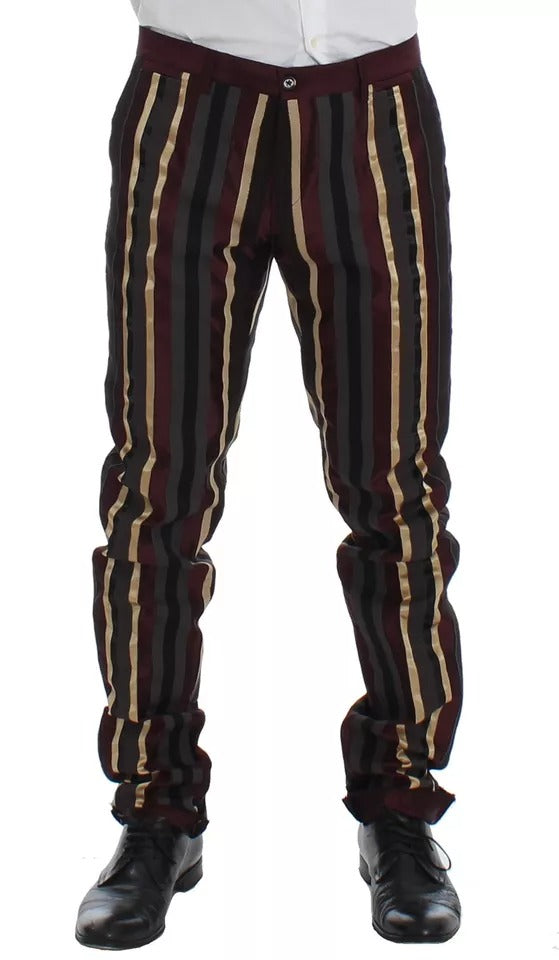 Dolce & Gabbana Multicolor Striped Runway 3 Piece Slim Fit Vest Suit Dolce & Gabbana