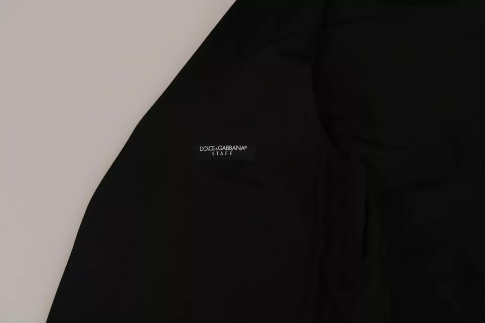 Dolce & Gabbana Black Wool Logo Waistcoat Vest Dolce & Gabbana