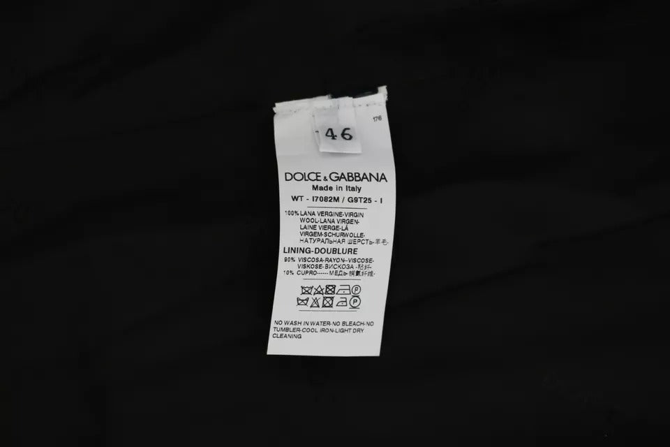 Dolce & Gabbana Black Wool Logo Waistcoat Vest Dolce & Gabbana