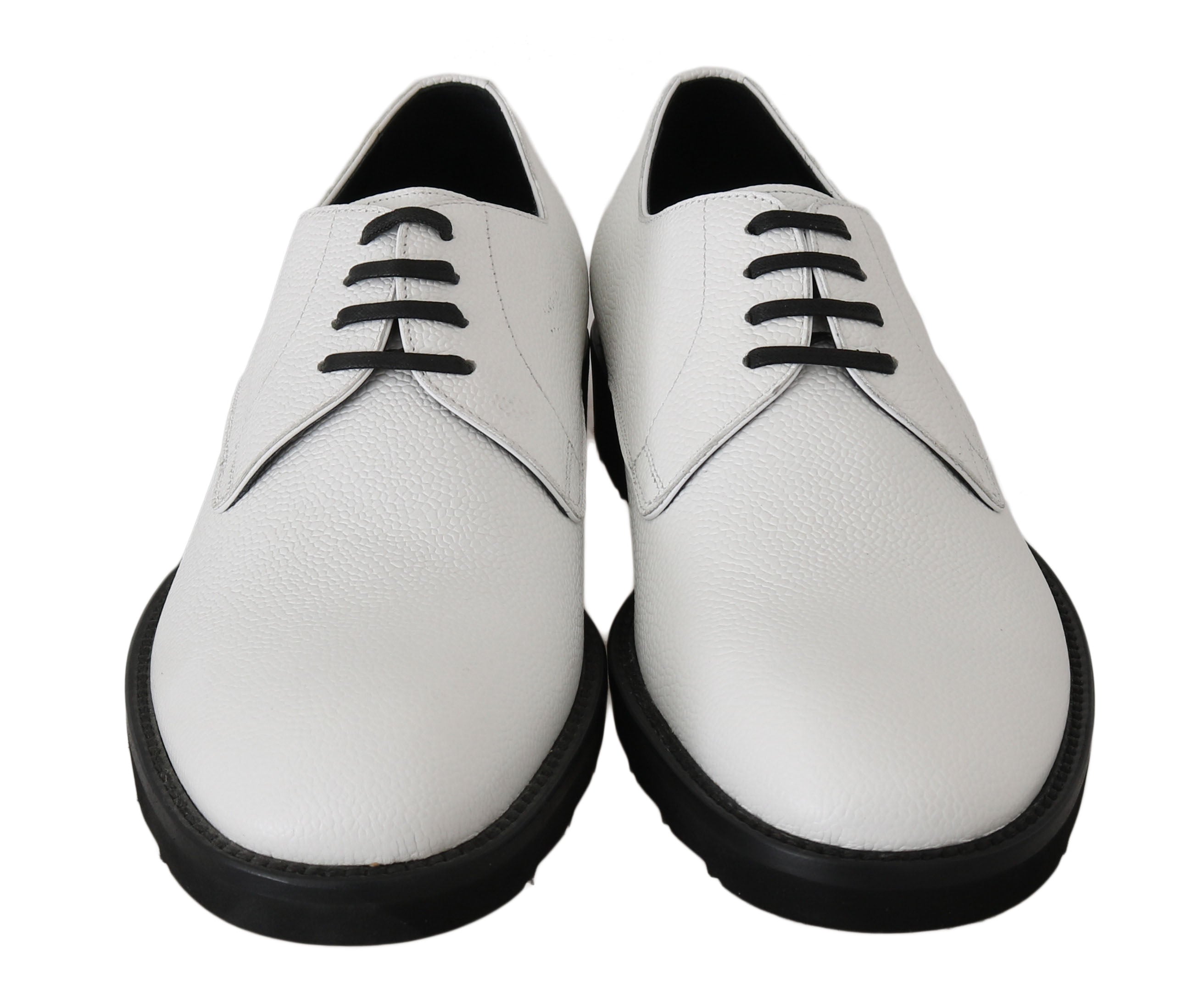 Dolce & Gabbana White Leather Derby Dress Formal Shoes Dolce & Gabbana