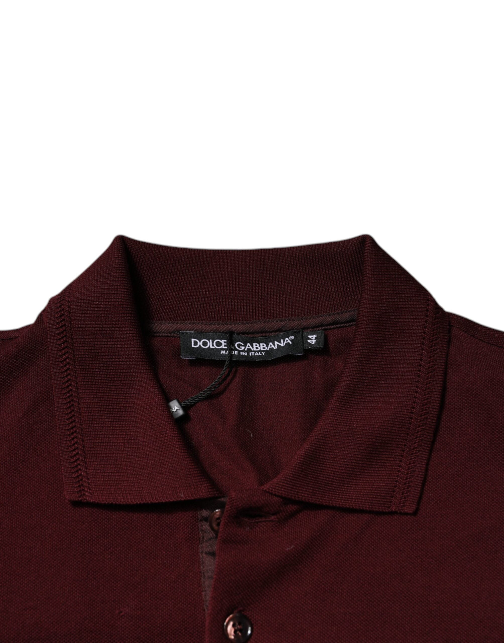 Dolce & Gabbana Maroon Collared Short Sleeves Polo T-shirt Dolce & Gabbana