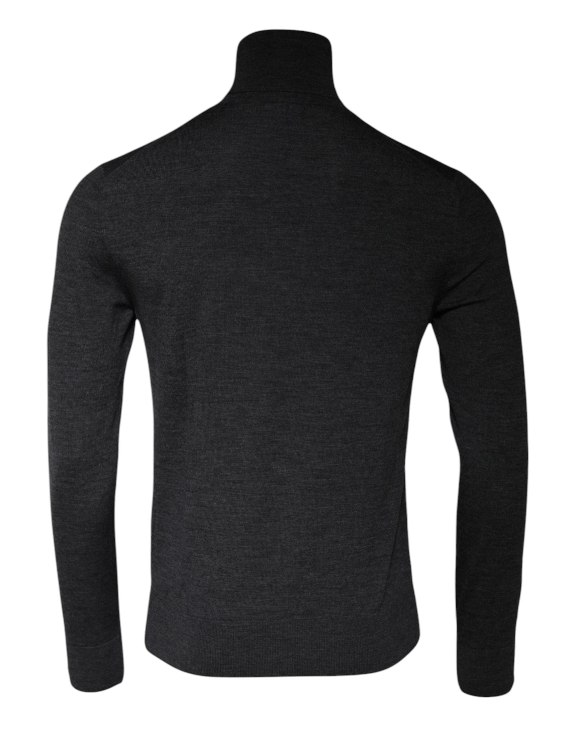 Dolce & Gabbana Gray Wool Knit Turtleneck Pullover Sweater Dolce & Gabbana