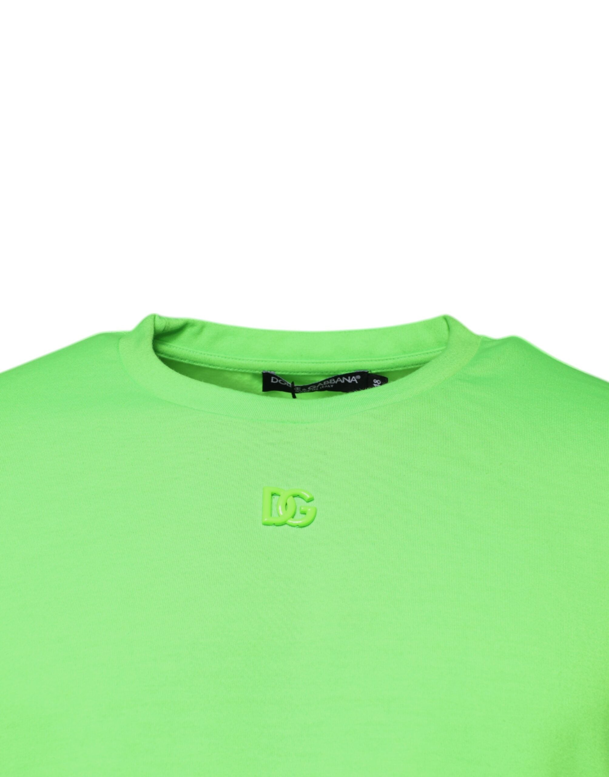 Dolce & Gabbana Green Logo Polyester Crew Neck T-shirt Dolce & Gabbana