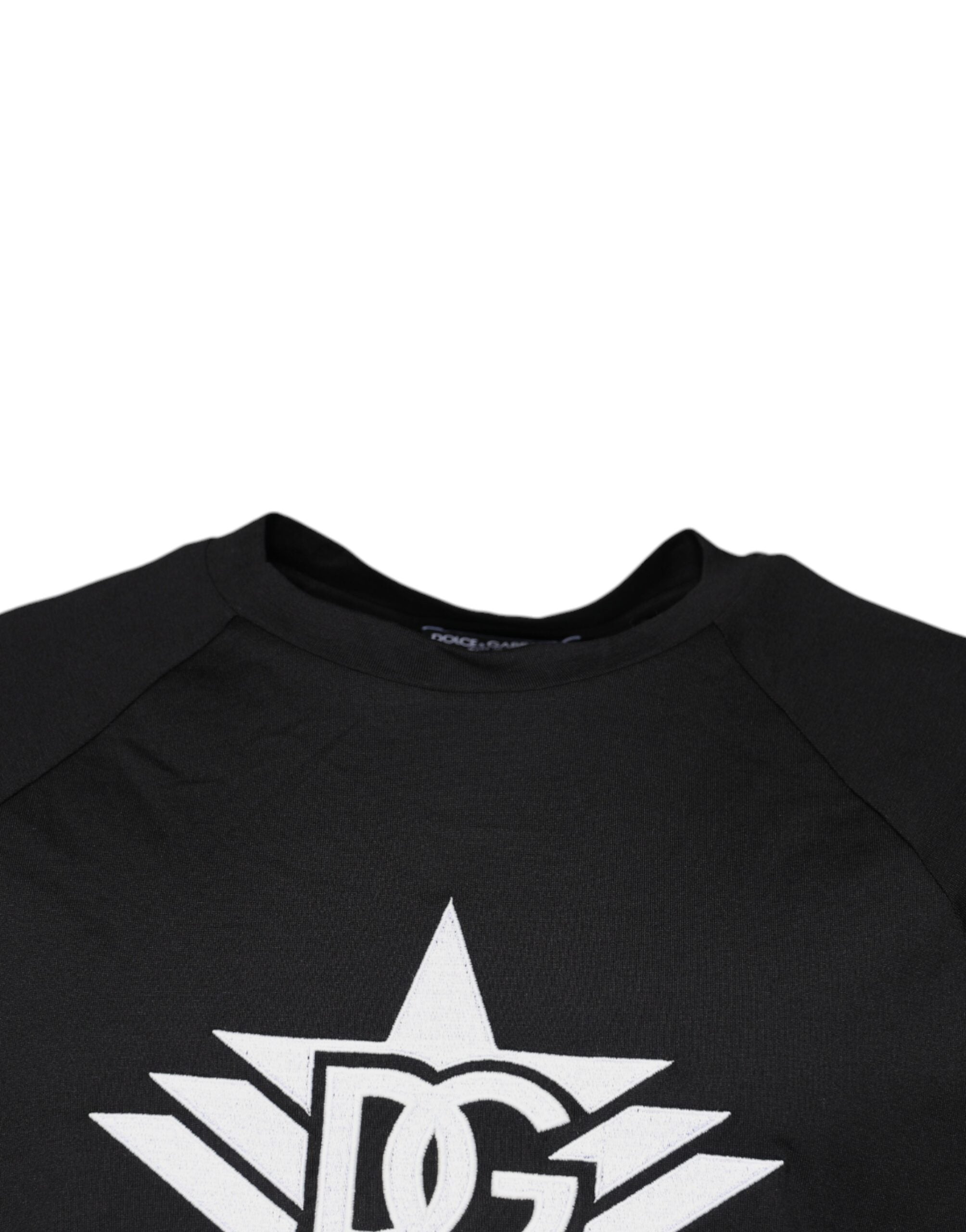 Dolce & Gabbana Black Logo Print Cotton Crew Neck T-shirt Dolce & Gabbana