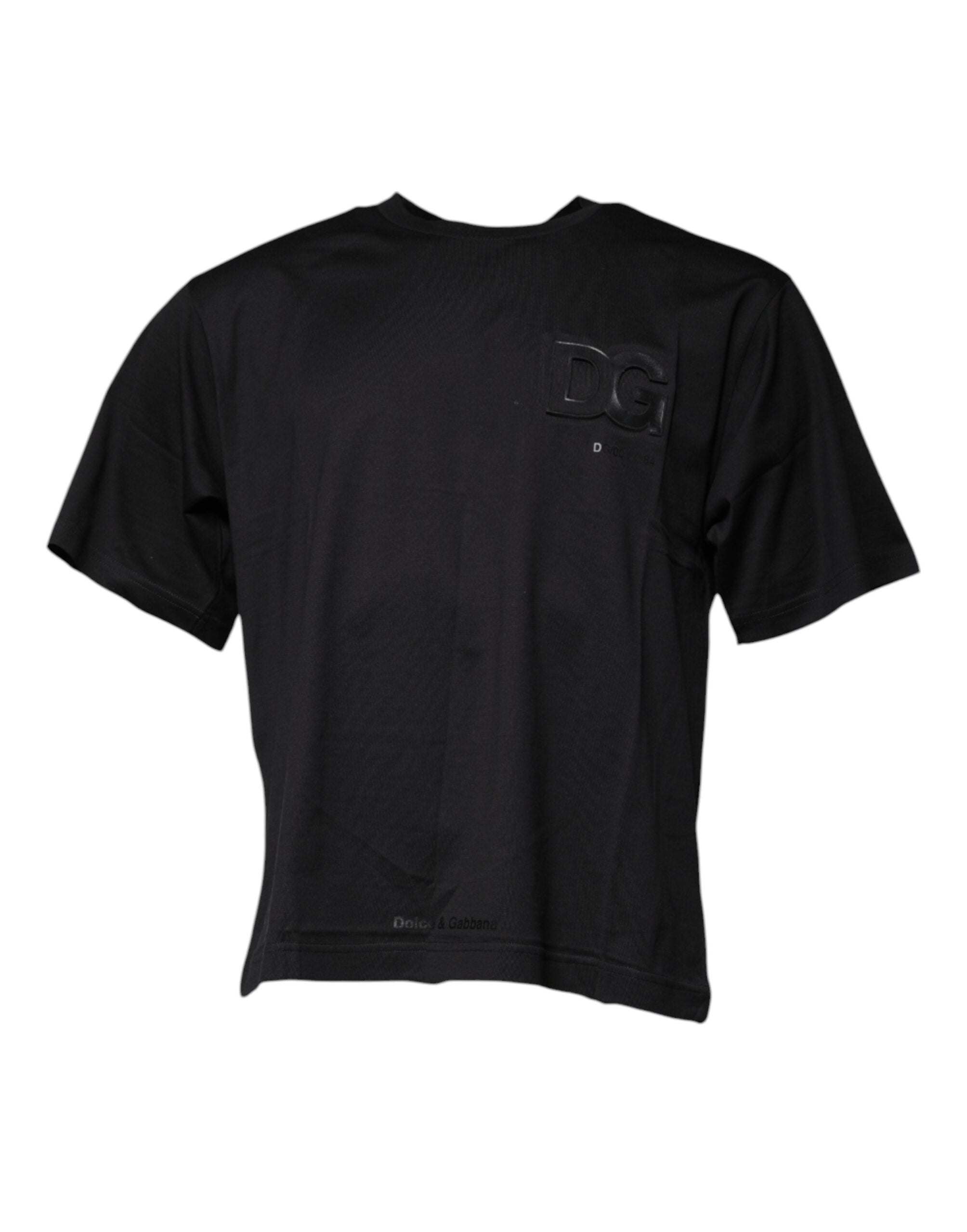 Dolce & Gabbana Black DG Logo Print Cotton Crew Neck T-shirt Dolce & Gabbana