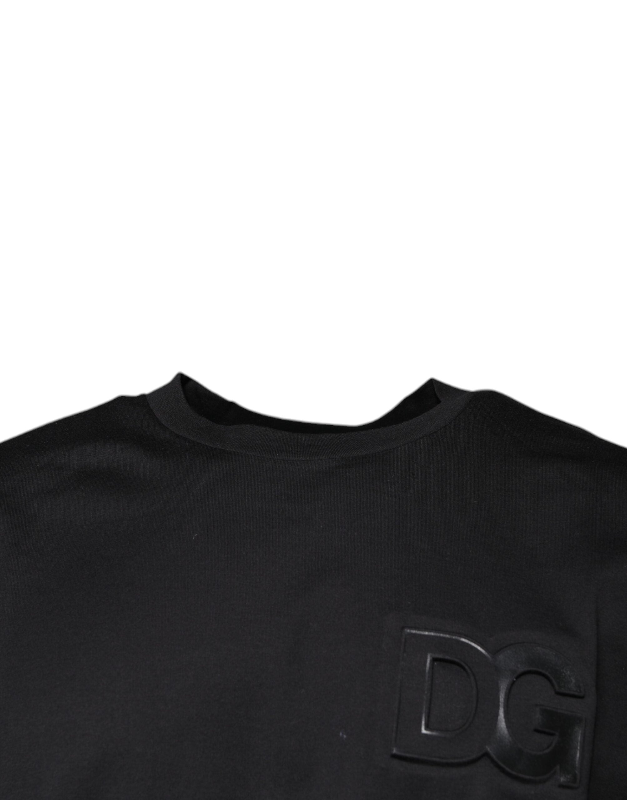 Dolce & Gabbana Black DG Logo Print Cotton Crew Neck T-shirt Dolce & Gabbana
