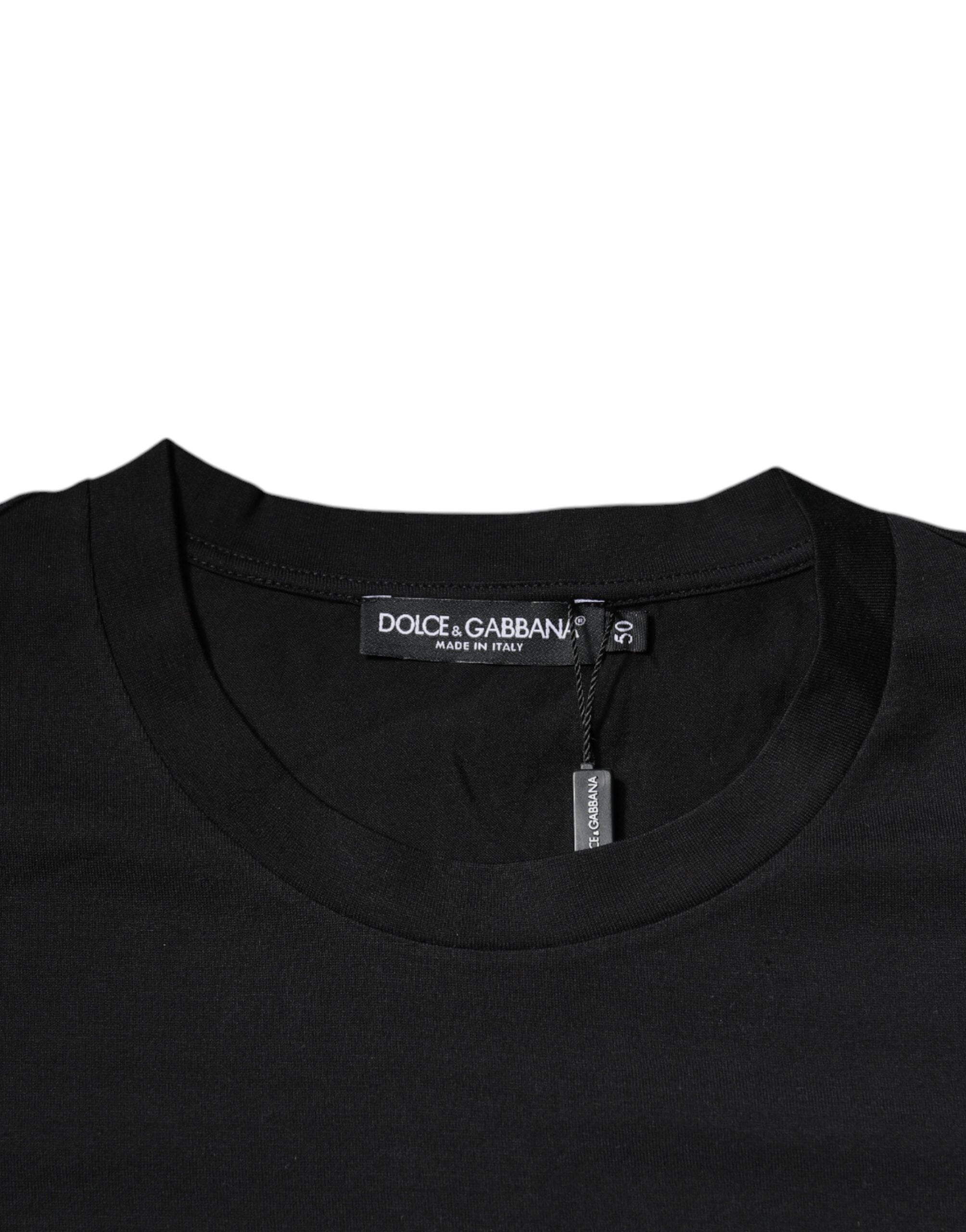 Dolce & Gabbana Black DG Logo Print Cotton Crew Neck T-shirt Dolce & Gabbana
