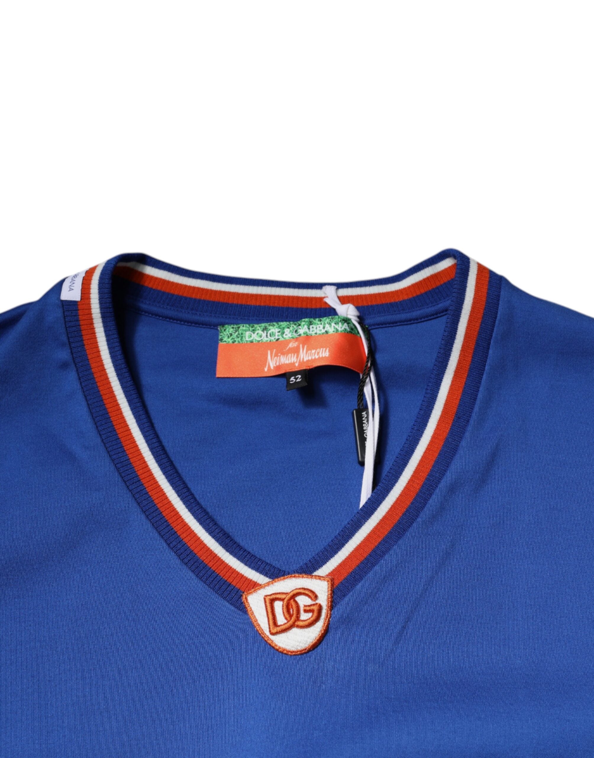 Dolce & Gabbana Blue Logo V-neck Short Sleeve T-shirt Dolce & Gabbana
