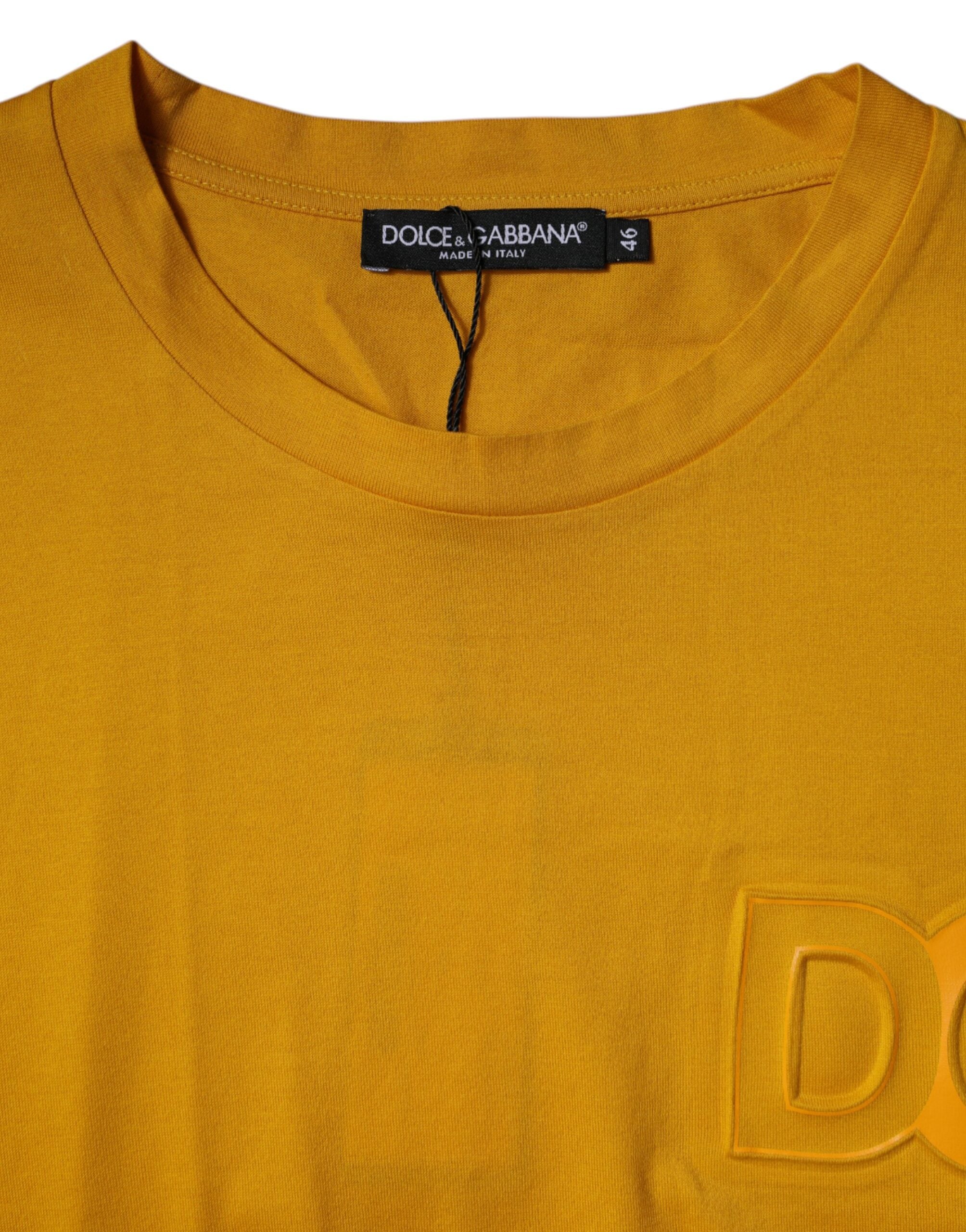 Dolce & Gabbana Dark Yellow Logo Crew Neck Short Sleeves T-shirt Dolce & Gabbana