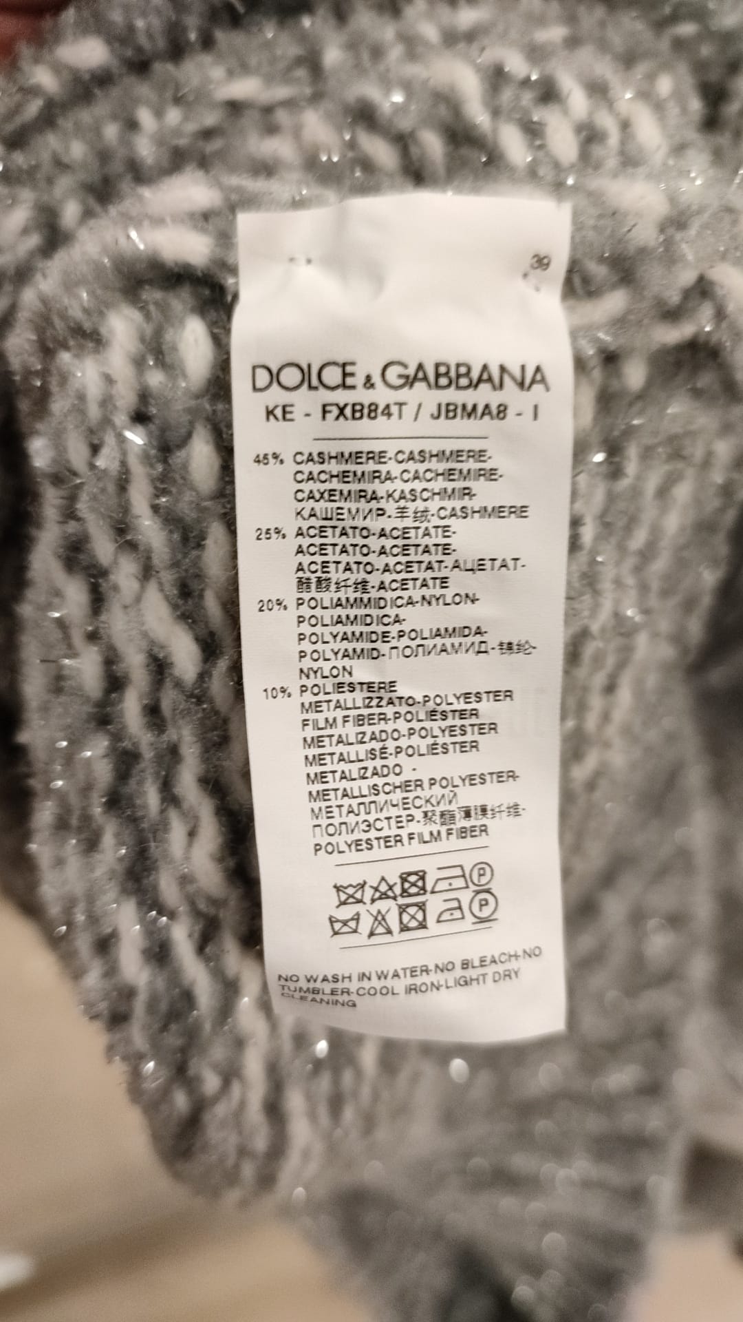 Dolce & Gabbana Gray Cashmere Turtle Neck Pullover Sweater Dolce & Gabbana