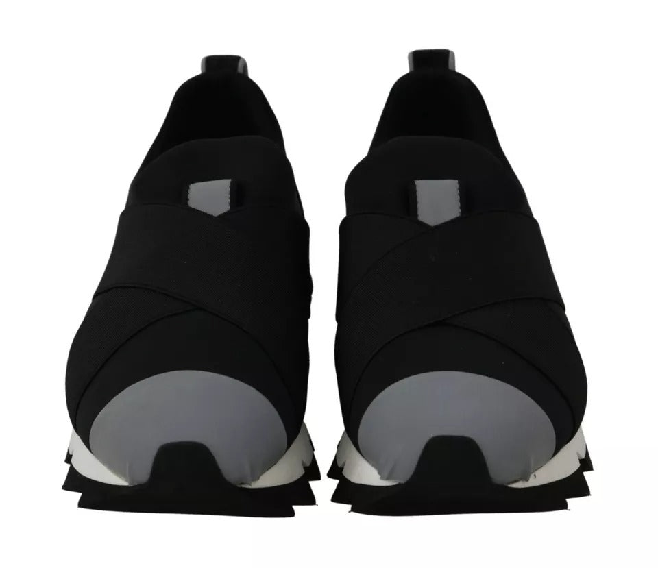 Dolce & Gabbana Black Shark Neoprene Stretch Sneakers Shoes Dolce & Gabbana