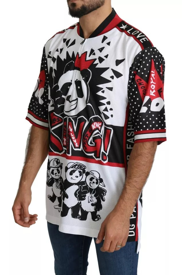 Dolce & Gabbana White King Panda Polyester T-shirt Top Dolce & Gabbana