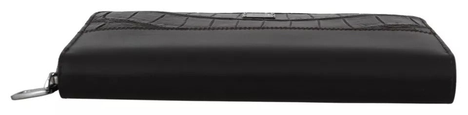 Dolce & Gabbana Brown Exotic Leather Zip Around Continental Clutch Wallet Dolce & Gabbana