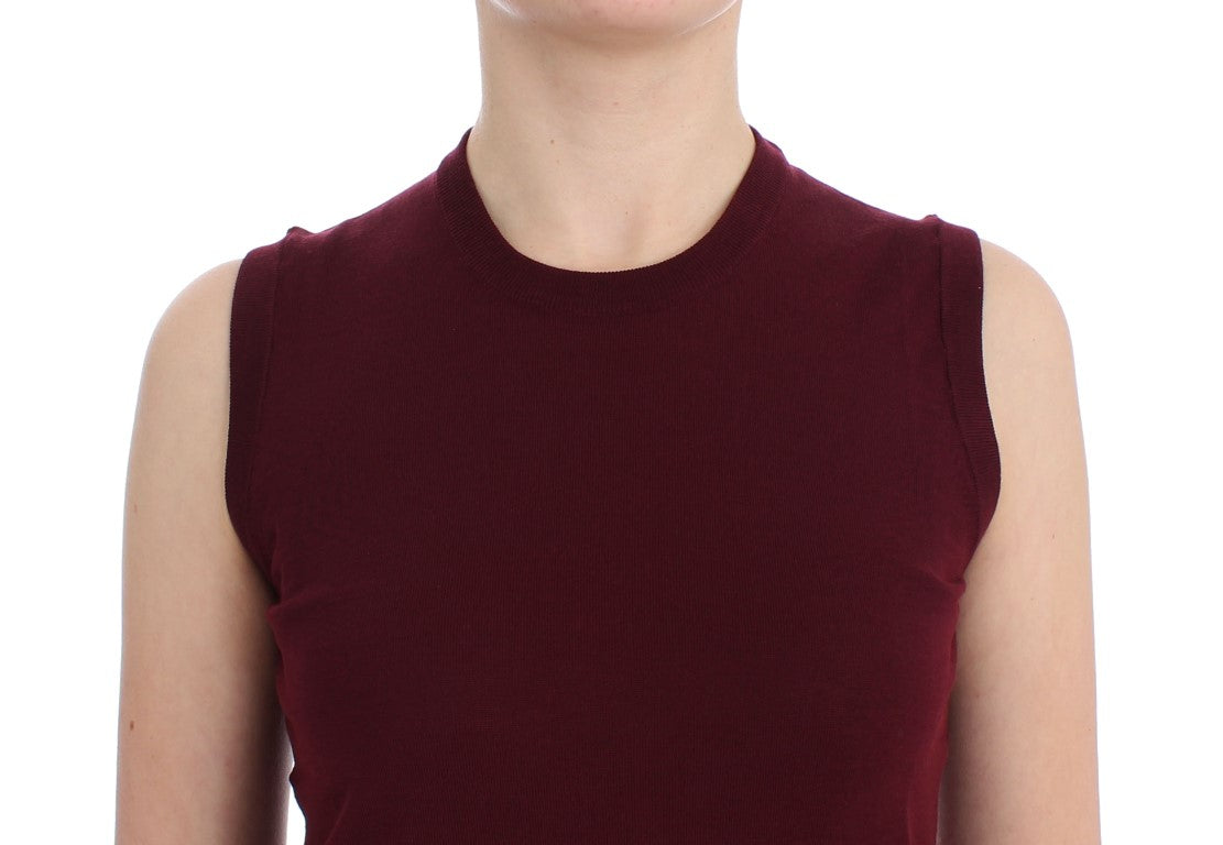 Dolce & Gabbana Red Sleeveless Crewneck Vest Pullover Dolce & Gabbana