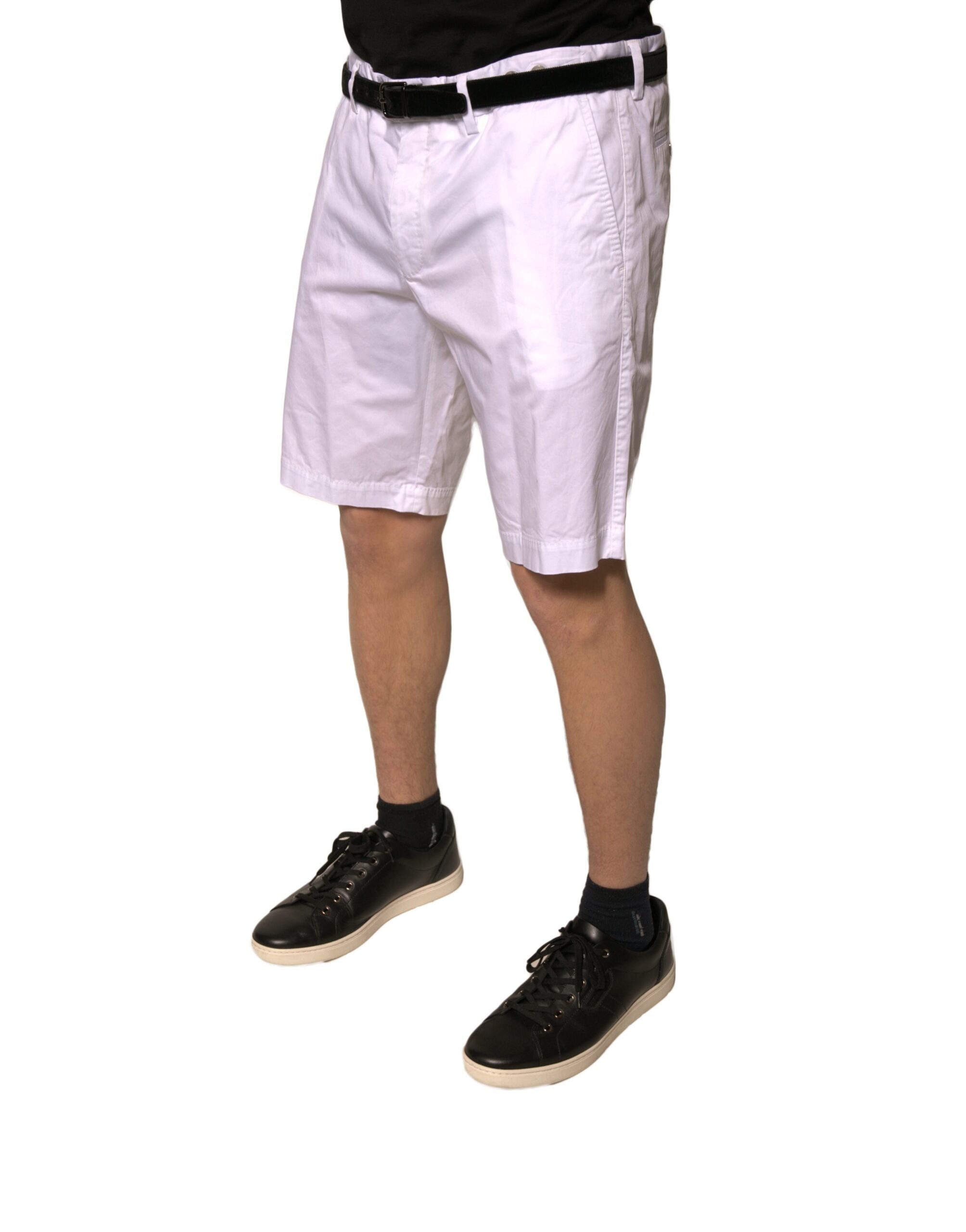 Dolce & Gabbana White Chinos Cotton Stretch Casual Shorts Dolce & Gabbana