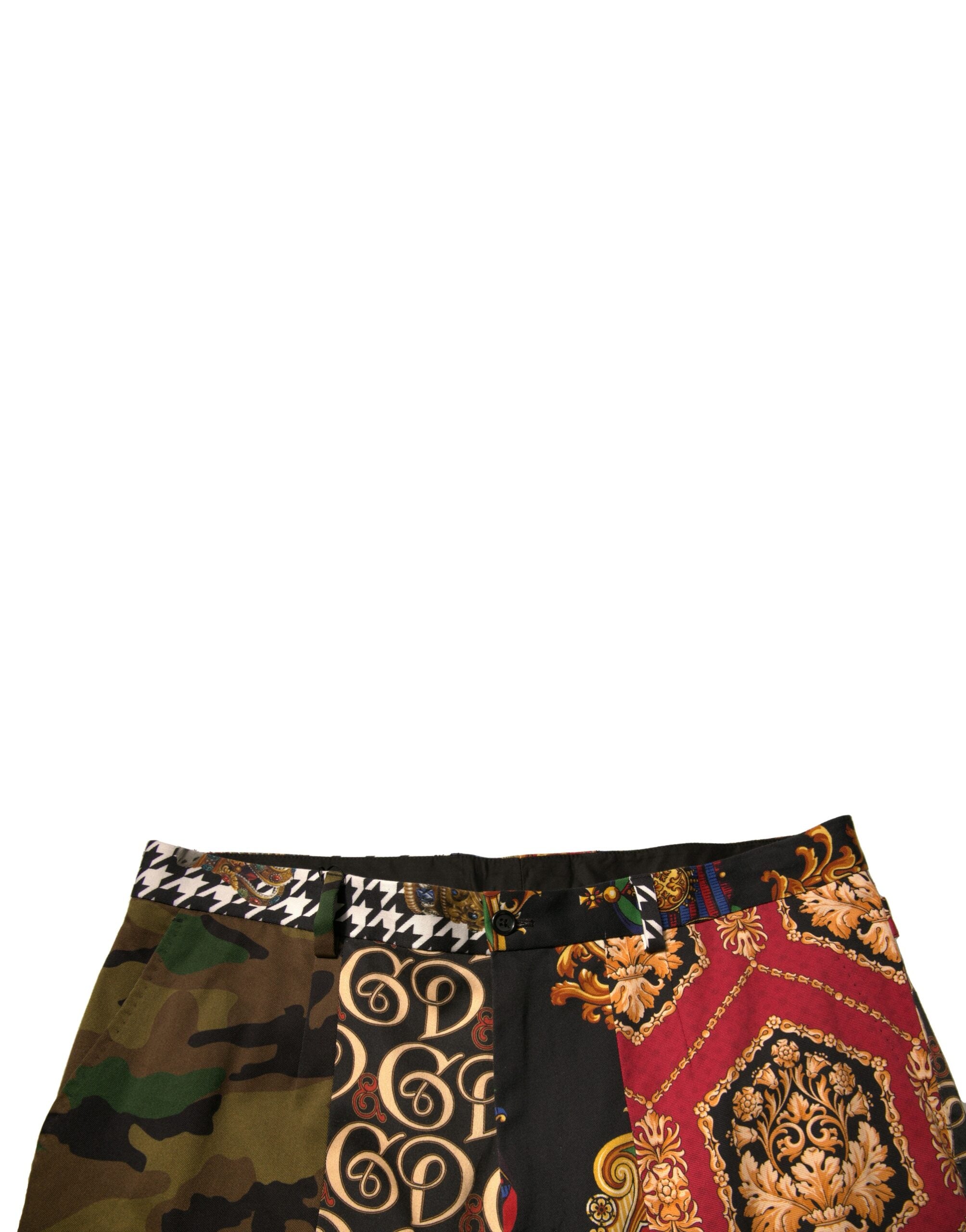 Dolce & Gabbana Multicolor Patchwork Men Dress Pants Dolce & Gabbana