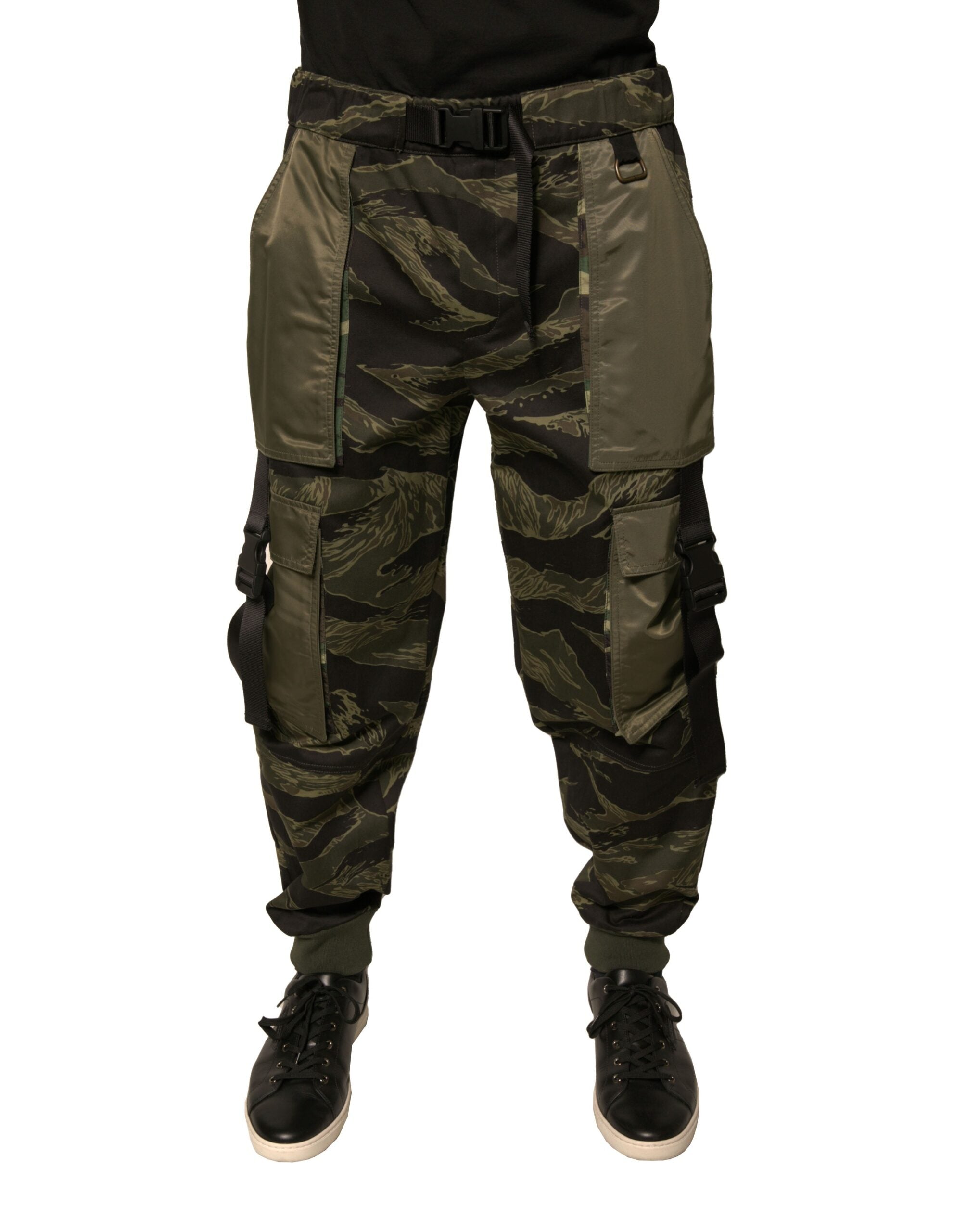 Dolce & Gabbana Green Cotton Jogger Cargo Pants Dolce & Gabbana