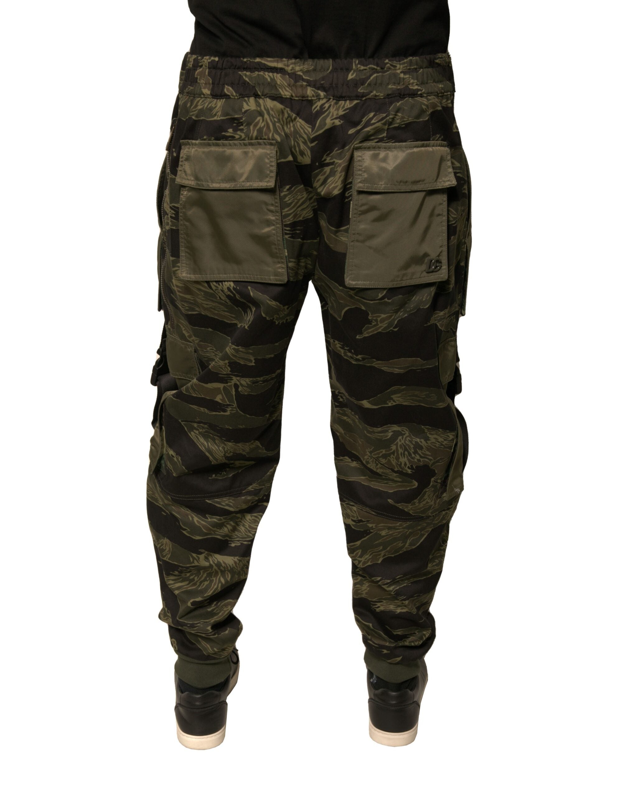 Dolce & Gabbana Green Cotton Jogger Cargo Pants Dolce & Gabbana