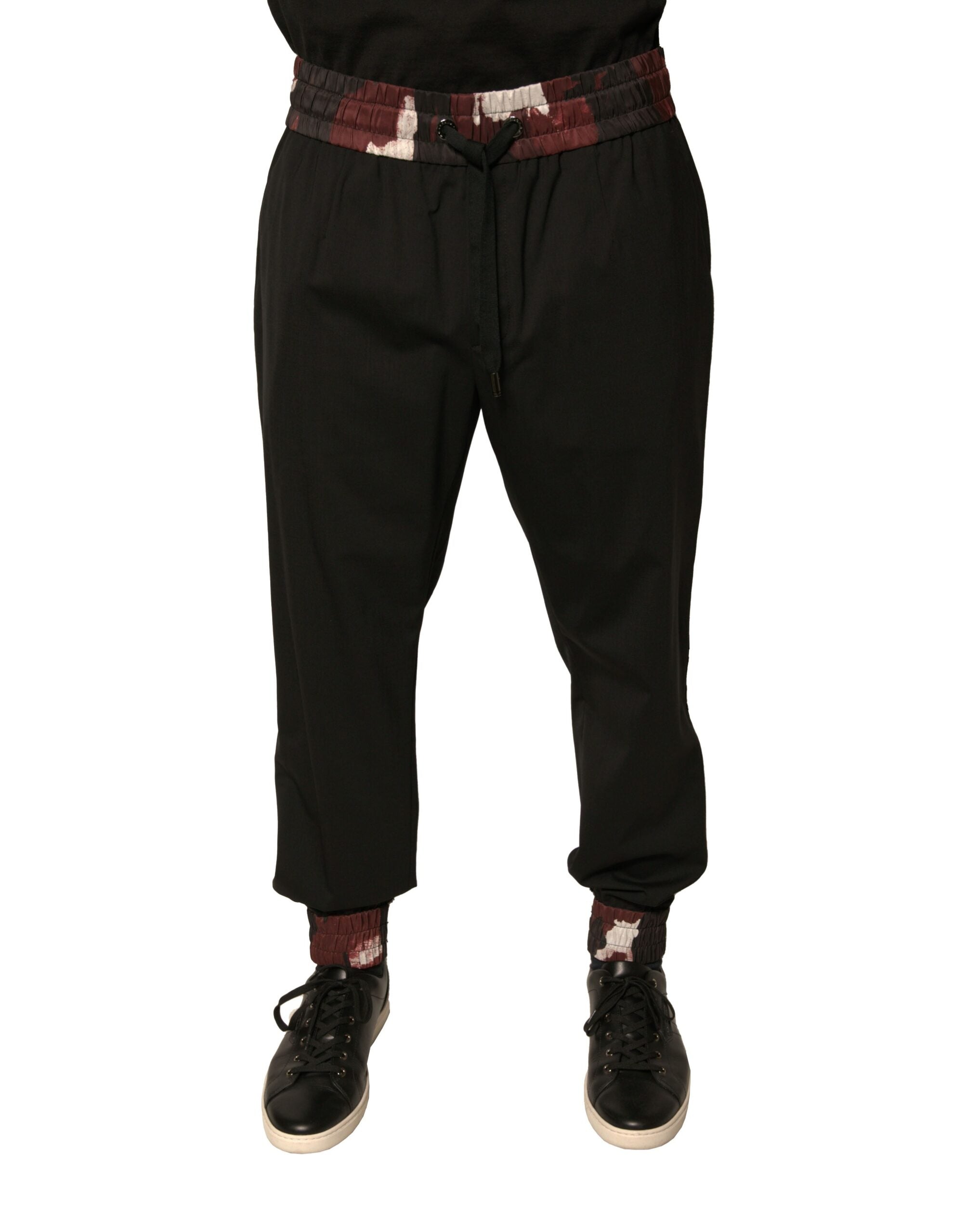 Dolce & Gabbana Black Camouflage Wool Jogger Sweatpants Pants Dolce & Gabbana