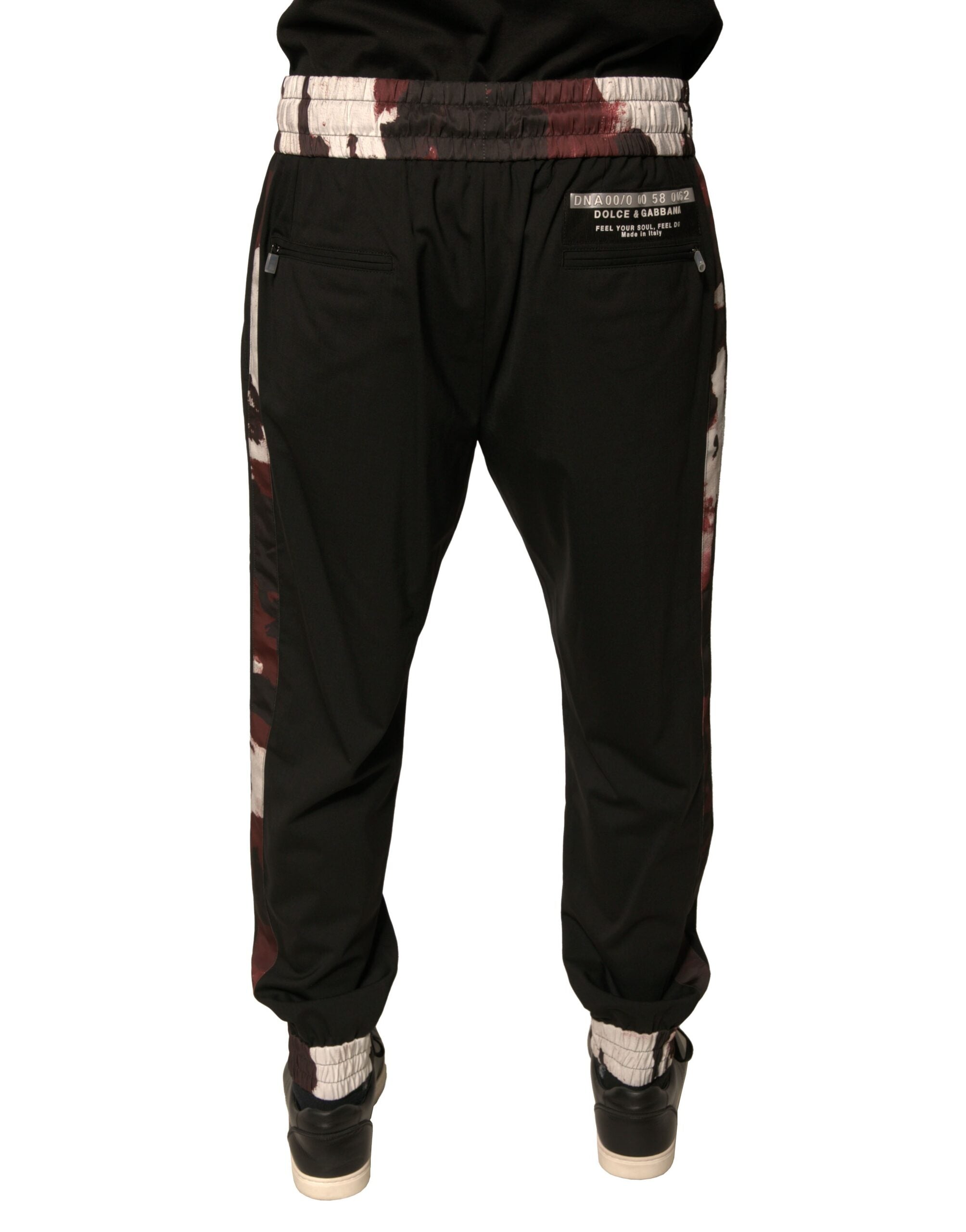 Dolce & Gabbana Black Camouflage Wool Jogger Sweatpants Pants Dolce & Gabbana