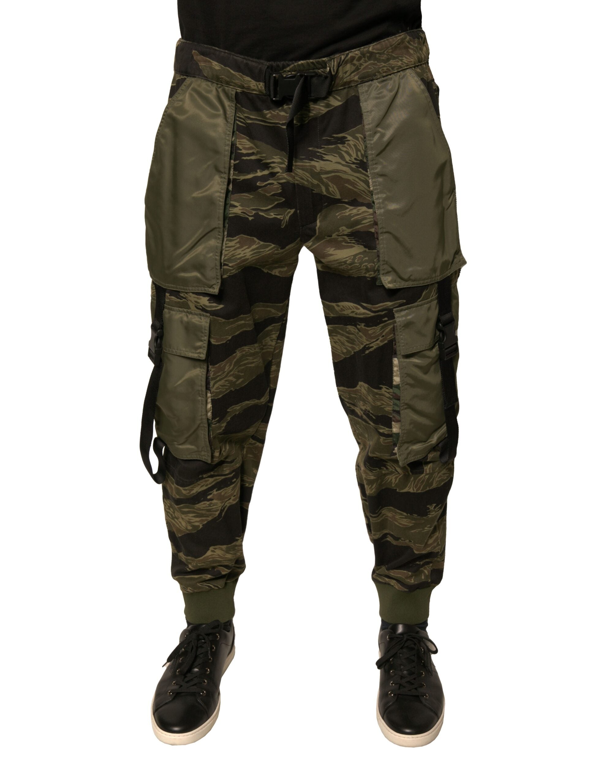 Dolce & Gabbana Green Cotton Jogger Cargo Pants Dolce & Gabbana