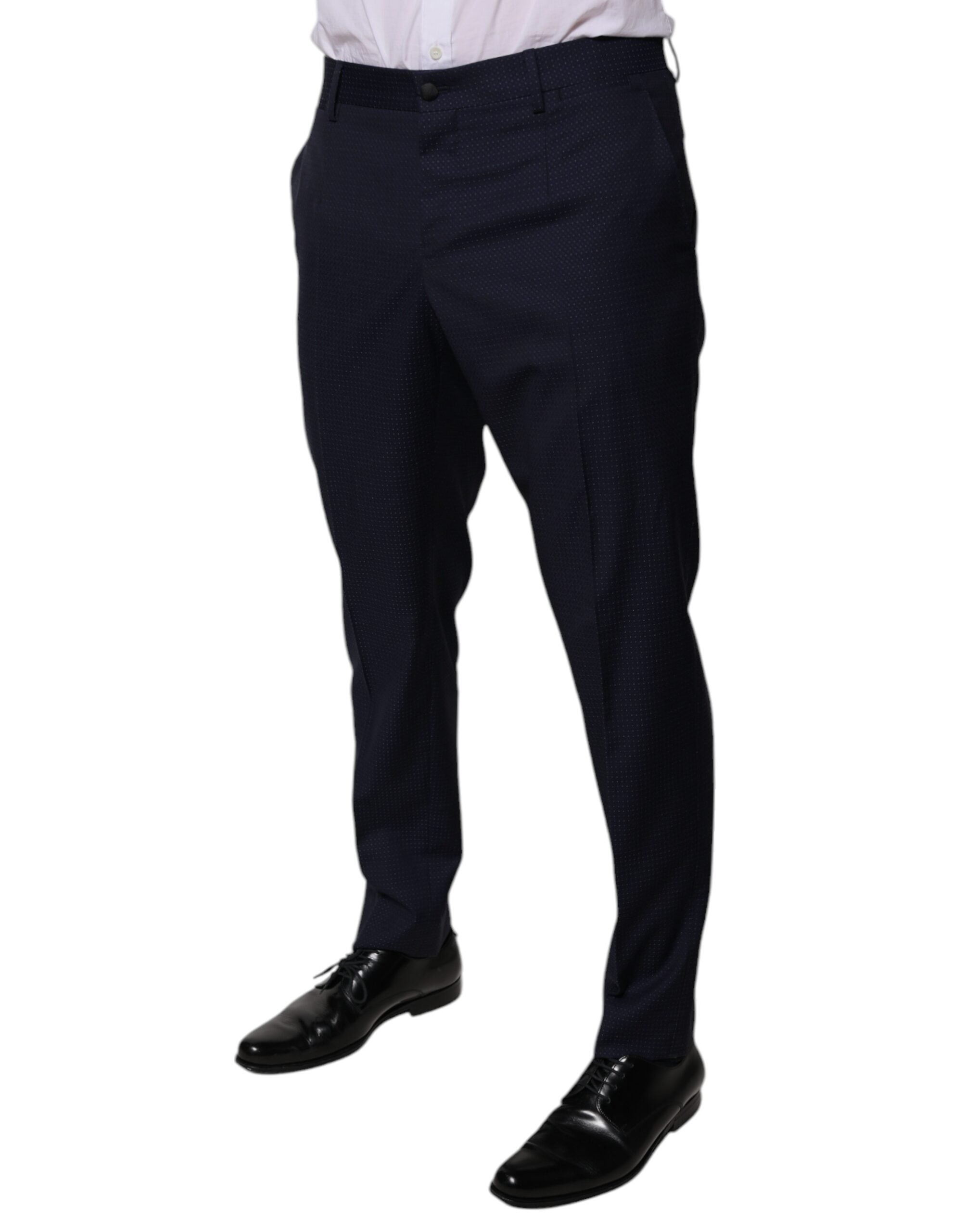Dolce & Gabbana Dark Blue Cotton Men Dress Pants Dolce & Gabbana