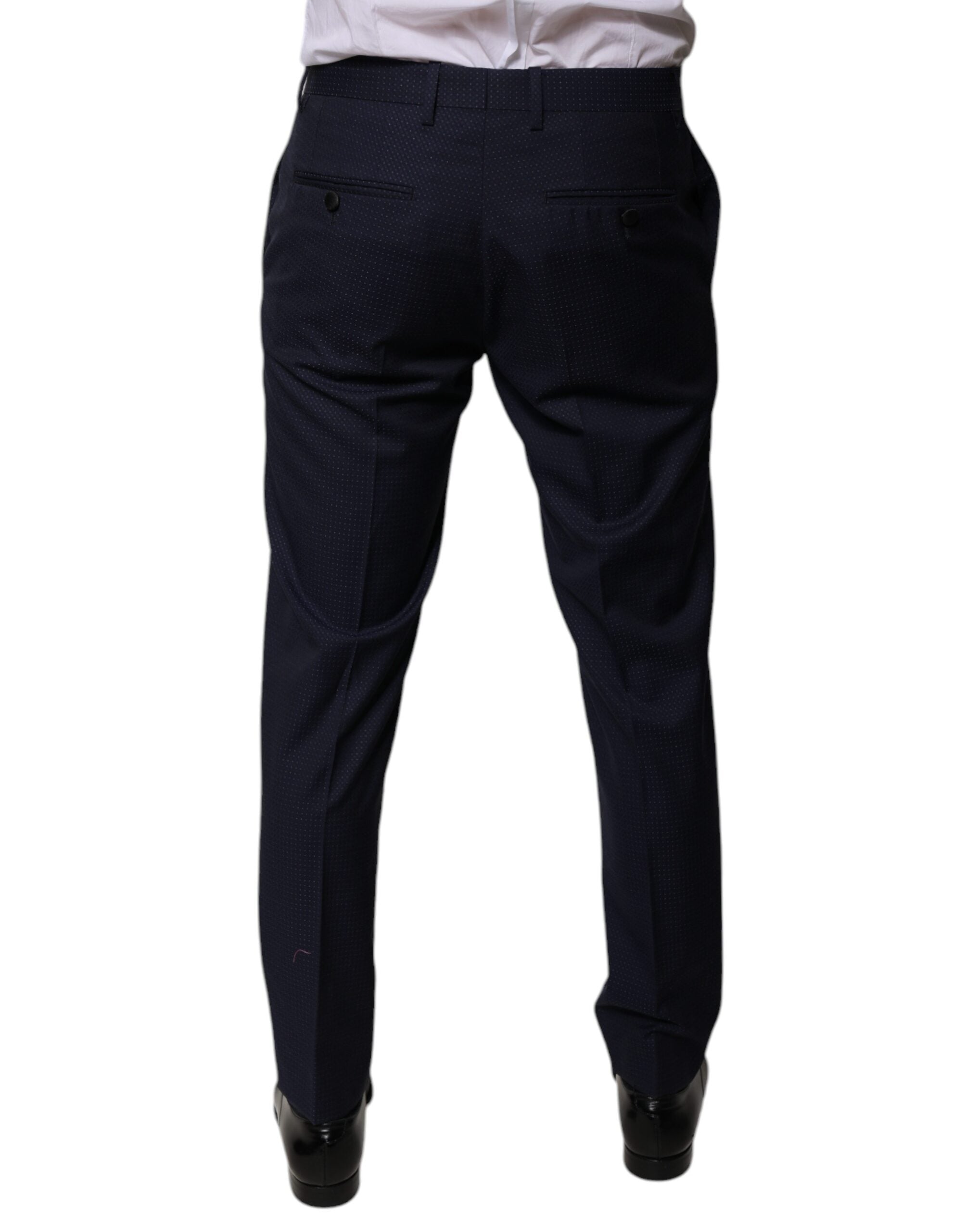 Dolce & Gabbana Dark Blue Cotton Men Dress Pants Dolce & Gabbana