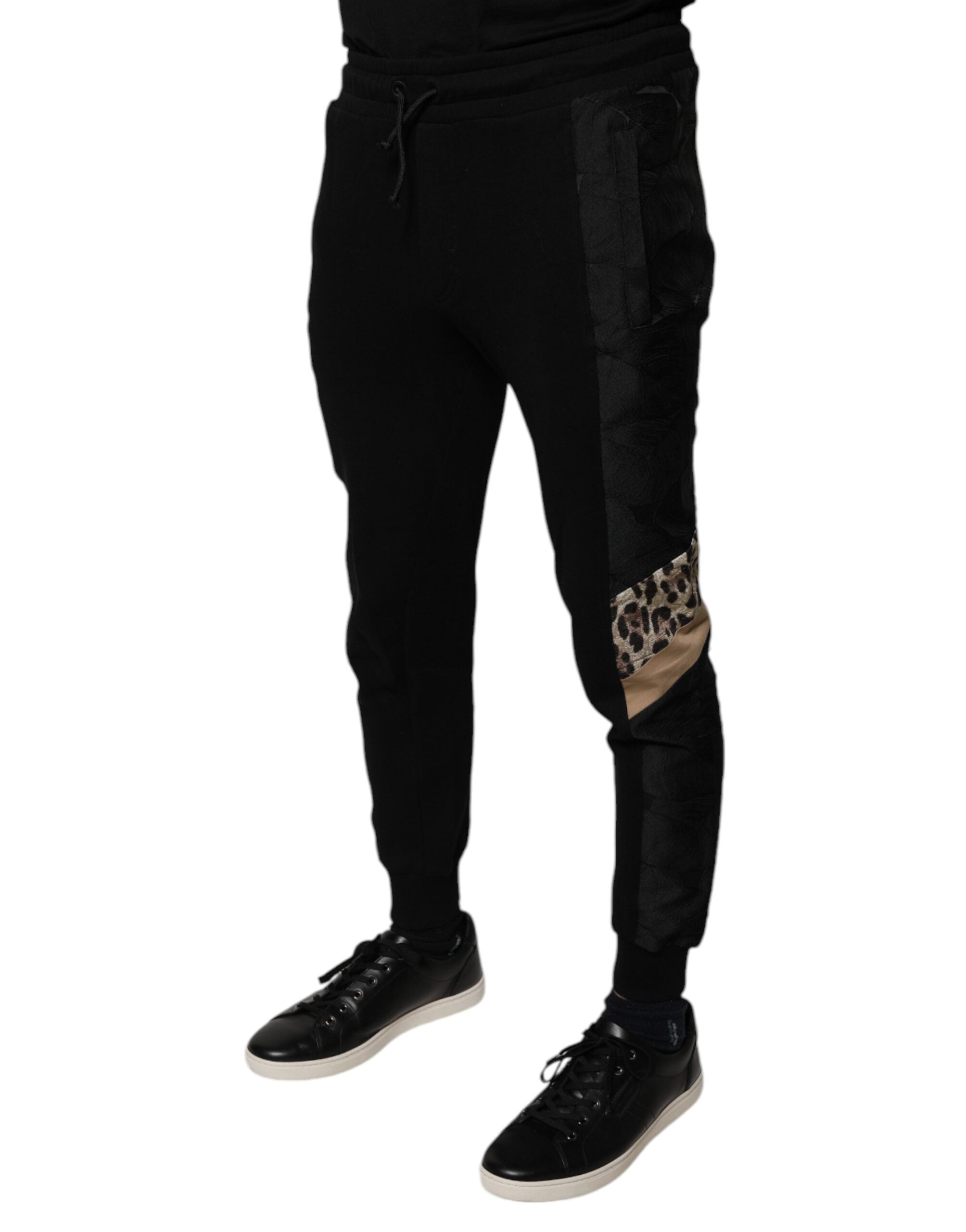 Dolce & Gabbana Black Leopard Slim Fit Jogger Pants Dolce & Gabbana