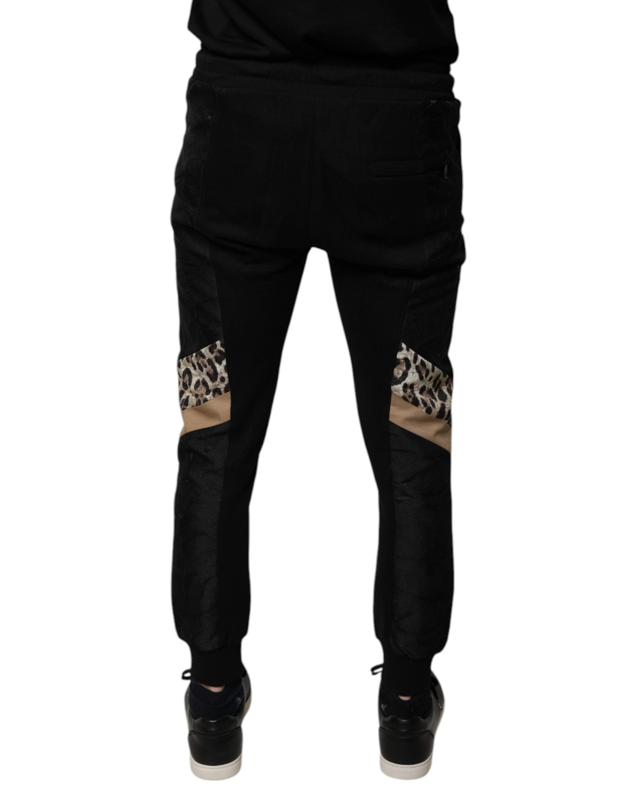 Dolce & Gabbana Black Leopard Slim Fit Jogger Pants Dolce & Gabbana