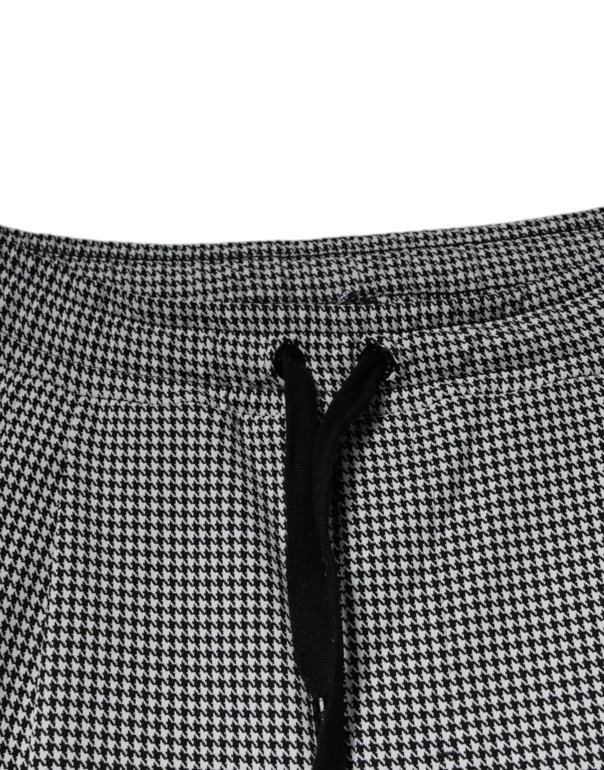 Dolce & Gabbana Black White Houndstooth Skinny Dress Pants Dolce & Gabbana