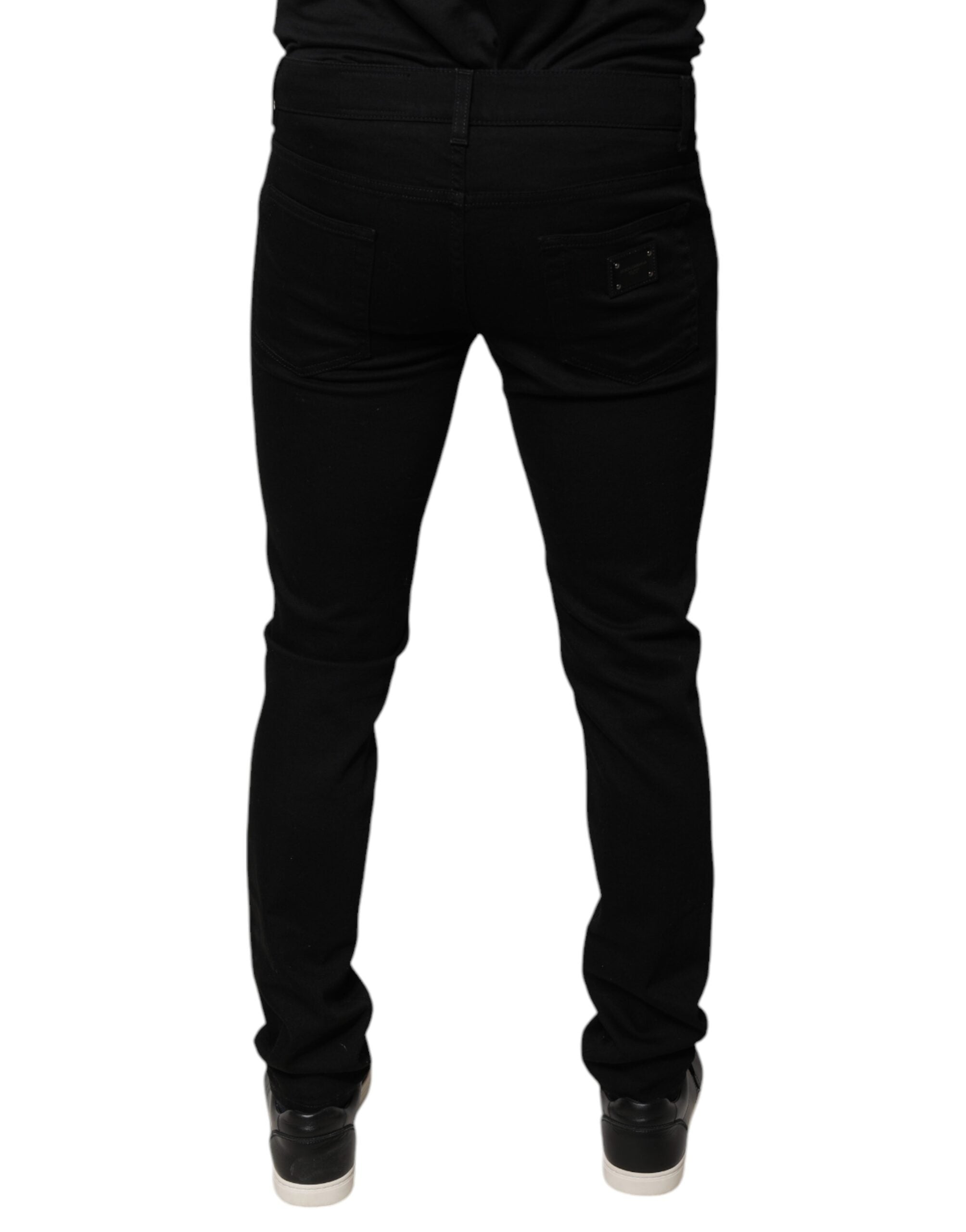 Dolce & Gabbana Black DG Crown Logo Cotton Skinny Denim Jeans Dolce & Gabbana