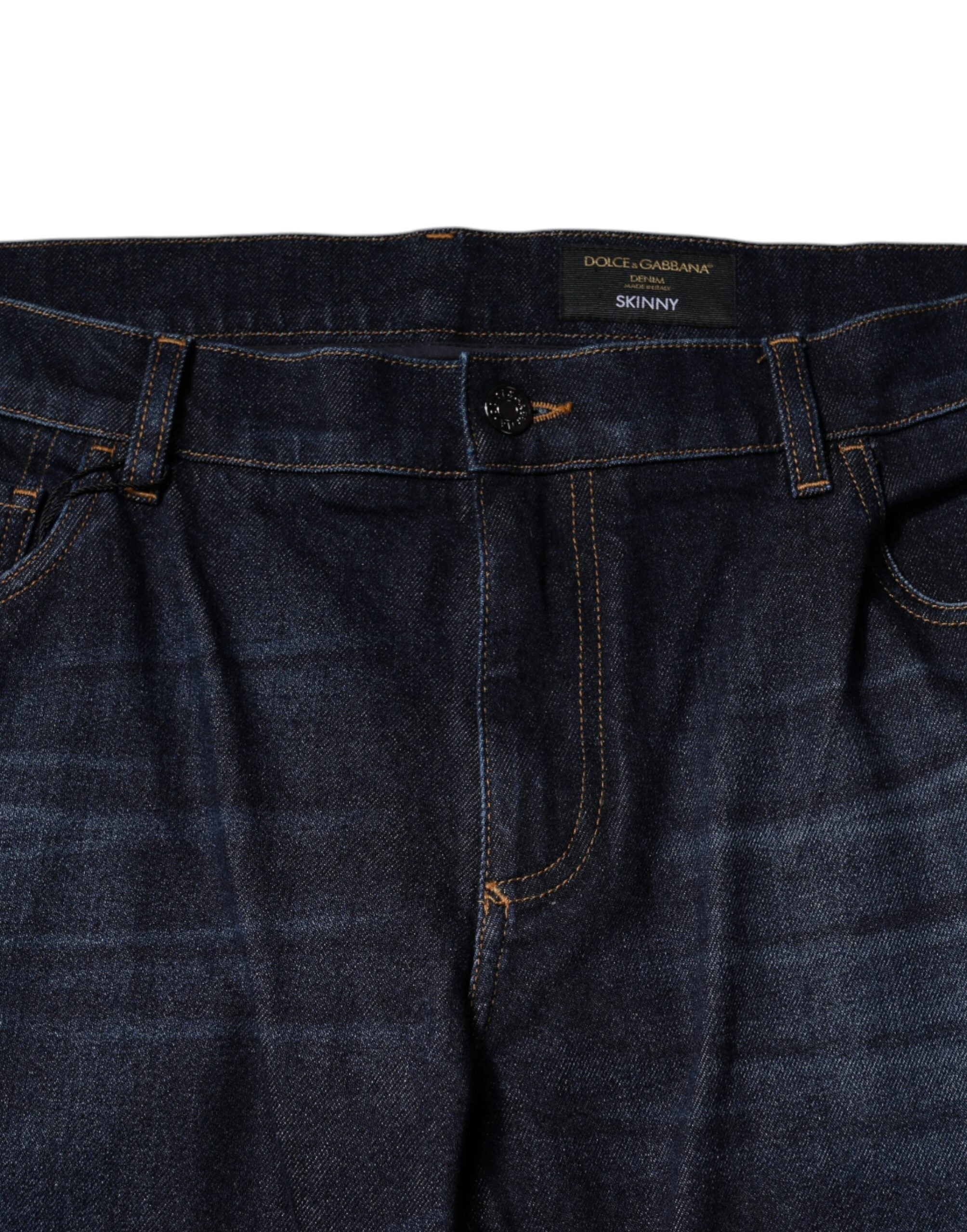 Dolce & Gabbana Dark Blue Cotton Skinny Denim Jeans Dolce & Gabbana