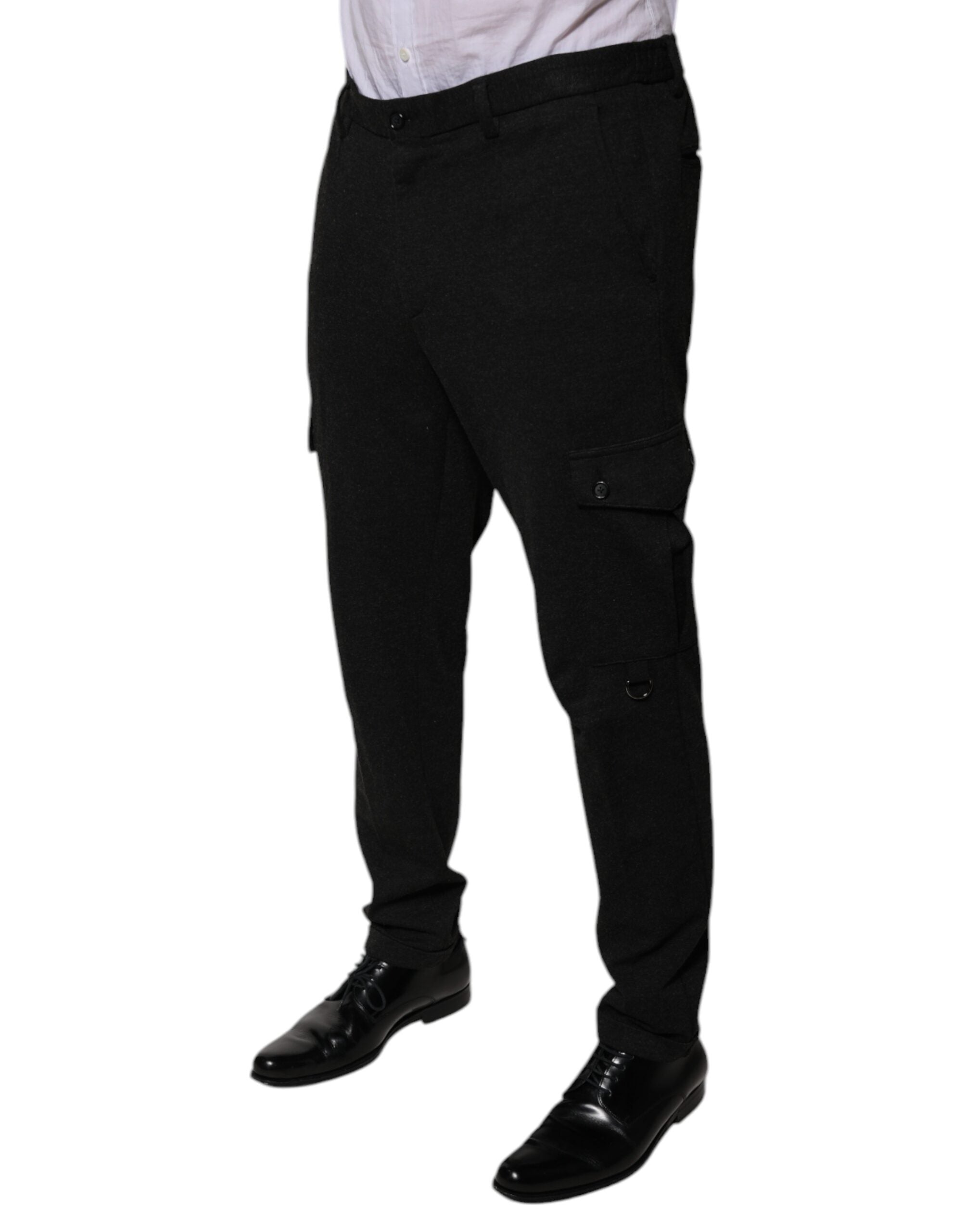 Dolce & Gabbana Black Viscose Cargo Men Casual Pants Dolce & Gabbana