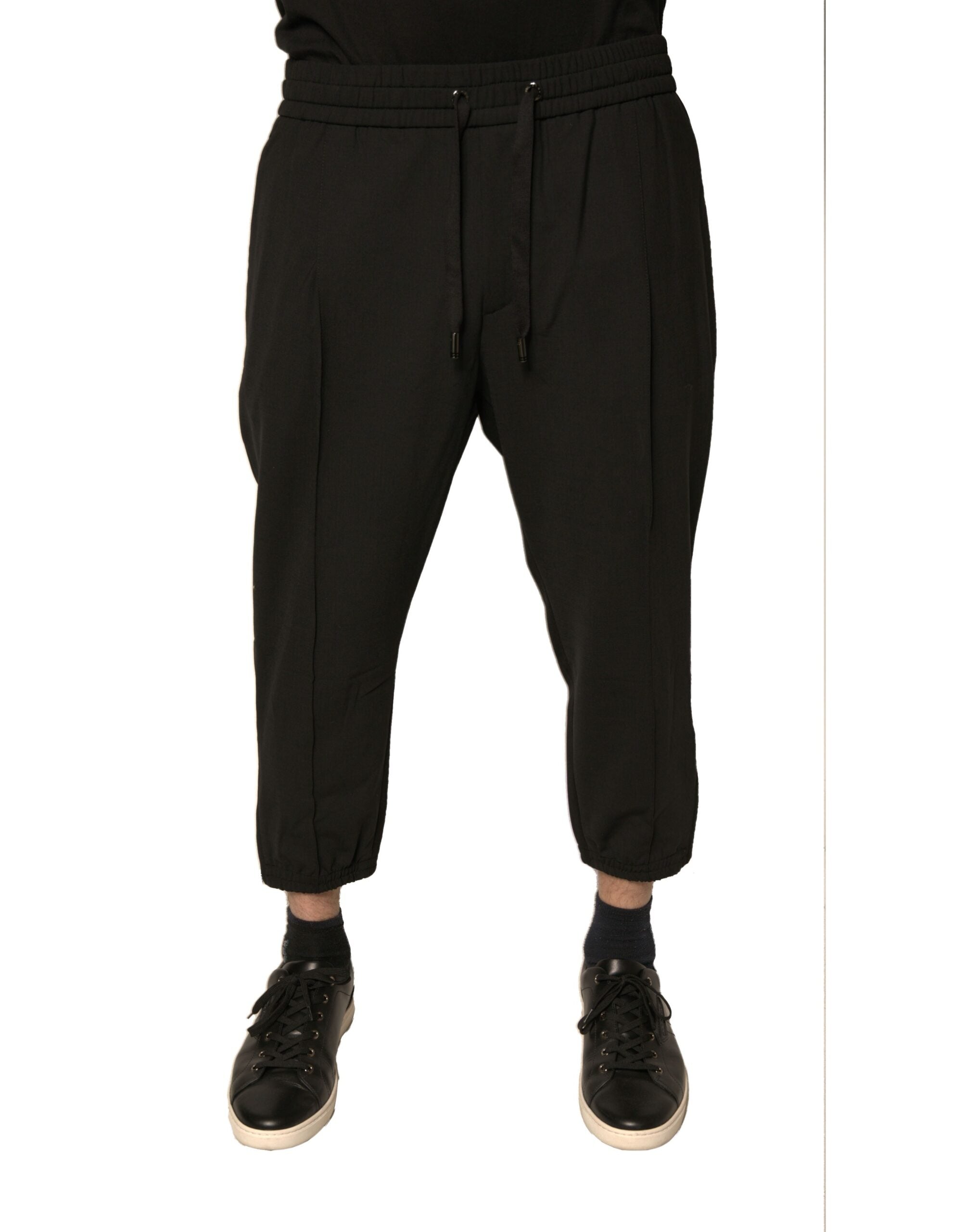 Dolce & Gabbana Black Wool Jogger Jogging Pants Dolce & Gabbana
