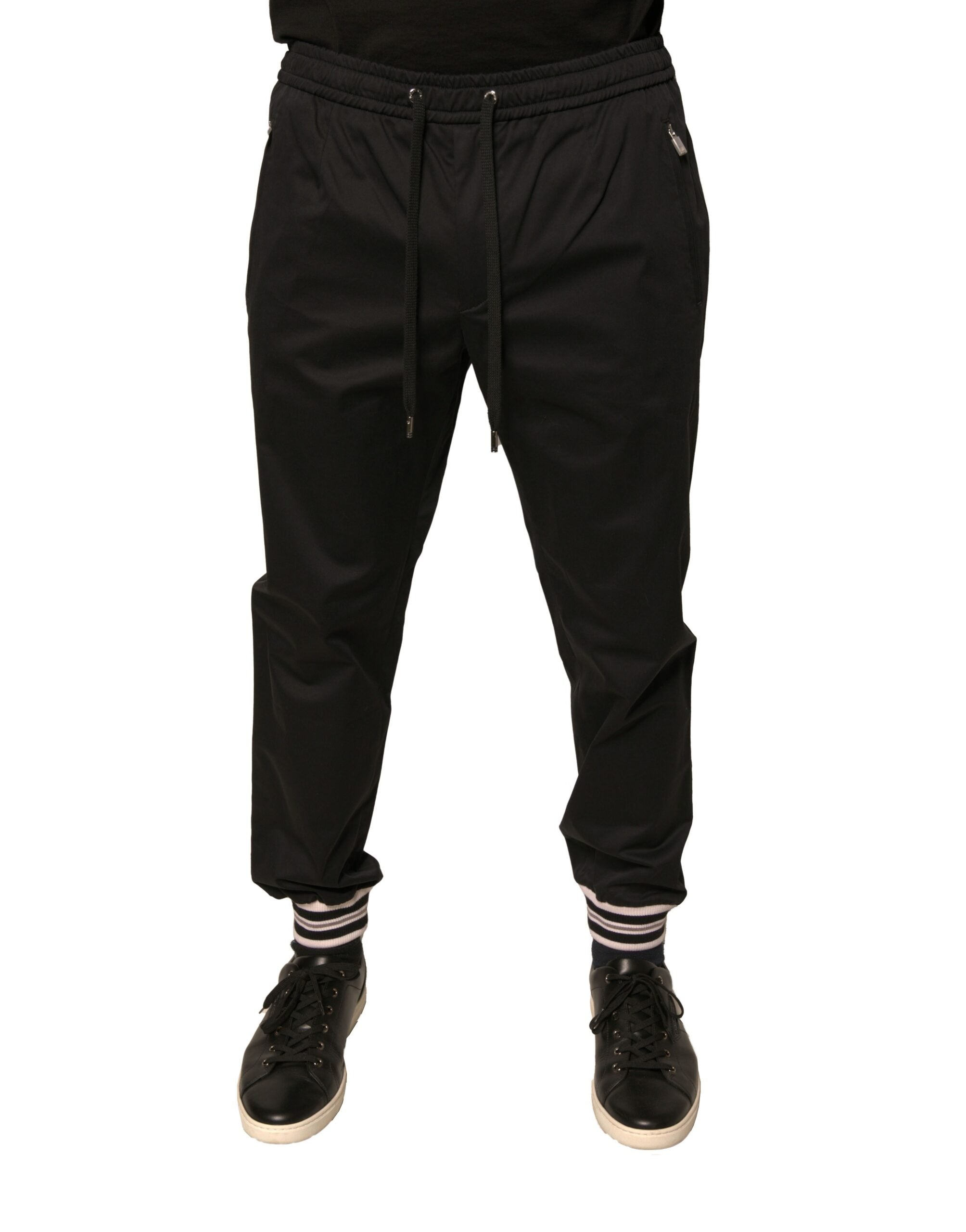 Dolce & Gabbana Black Cotton Stretch Jogger Sweatpants Pants Dolce & Gabbana