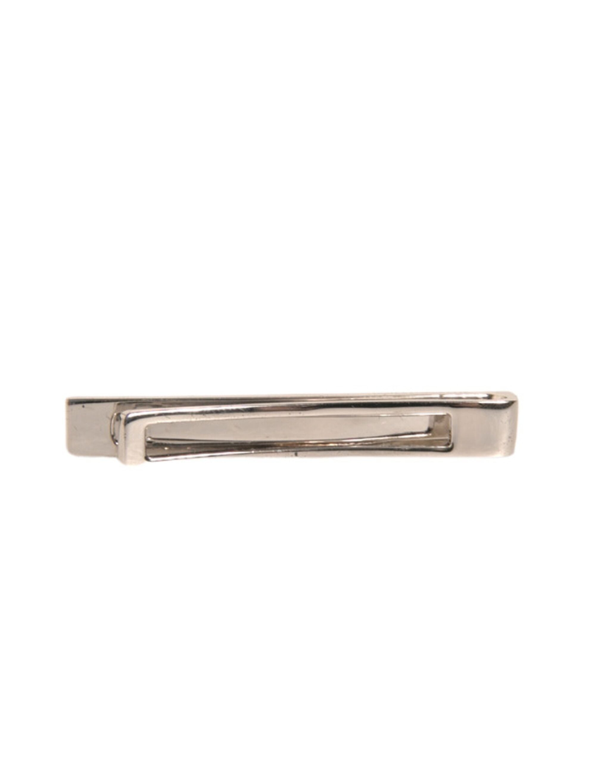 Dolce & Gabbana Silver Tone Brass Logo Branded Tie Clip Bar Dolce & Gabbana