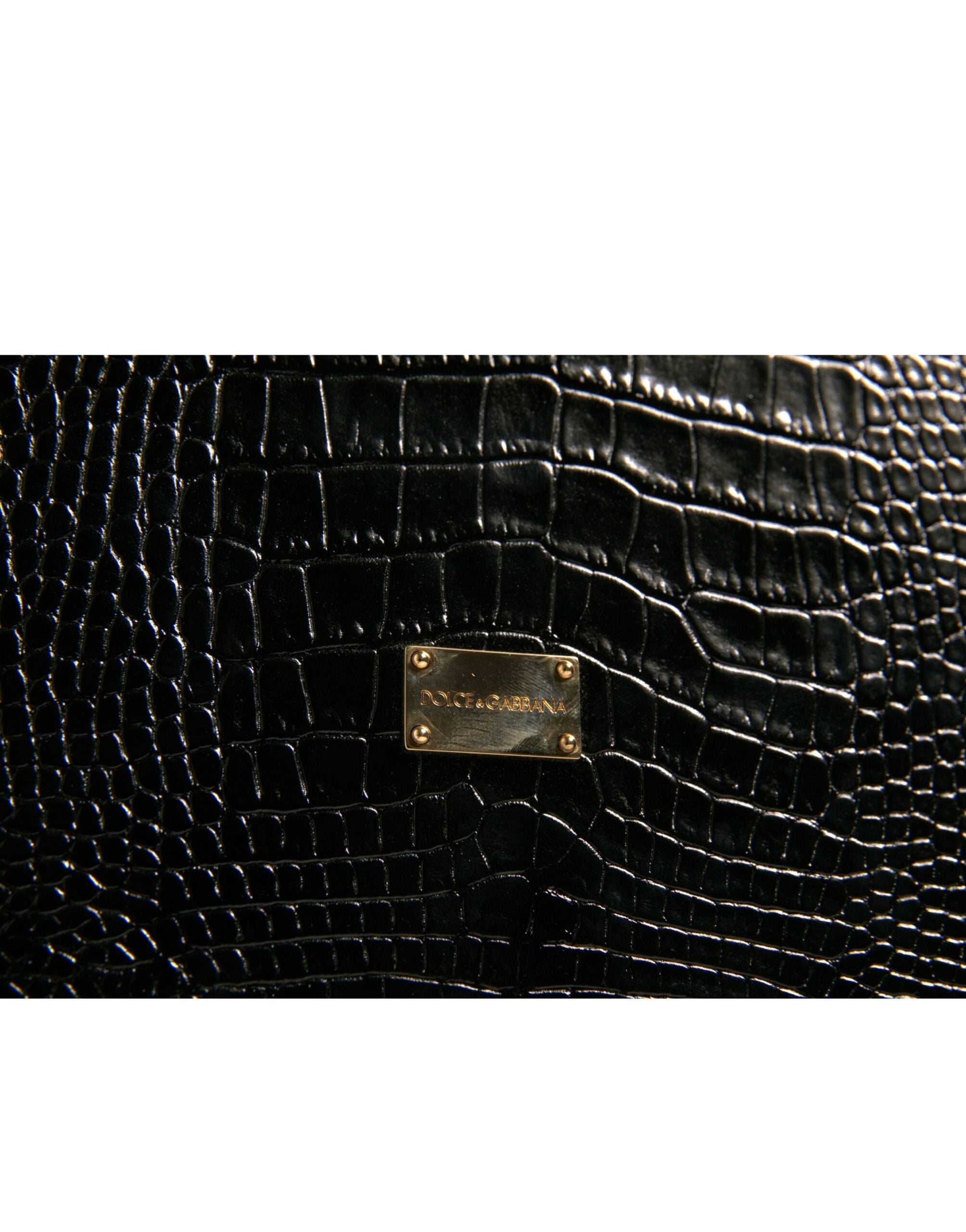 Dolce & Gabbana Elegant Black Leather Logo Plaque Holder Catalogue Case Dolce & Gabbana