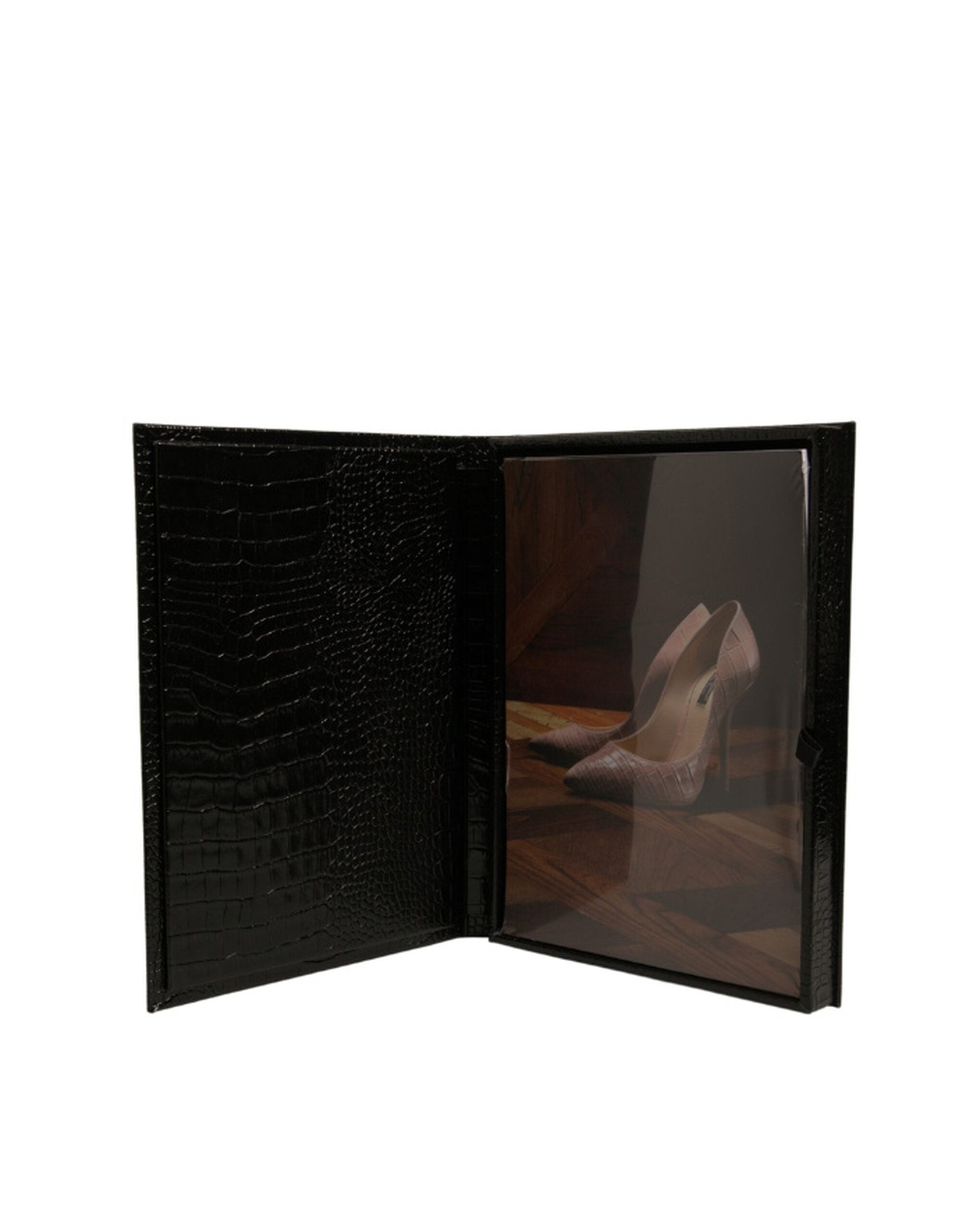 Dolce & Gabbana Elegant Black Leather Logo Plaque Holder Catalogue Case Dolce & Gabbana