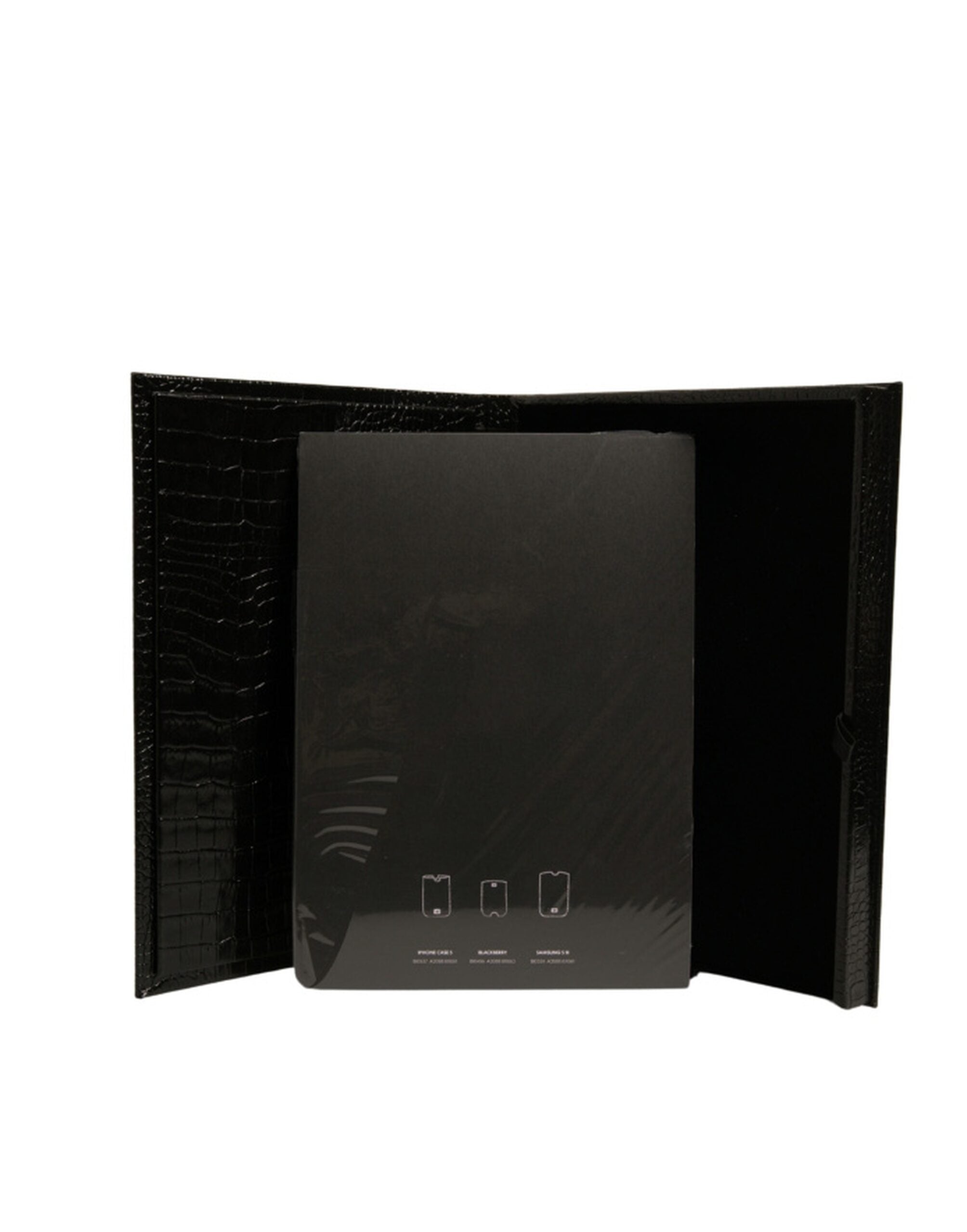 Dolce & Gabbana Elegant Black Leather Logo Plaque Holder Catalogue Case Dolce & Gabbana