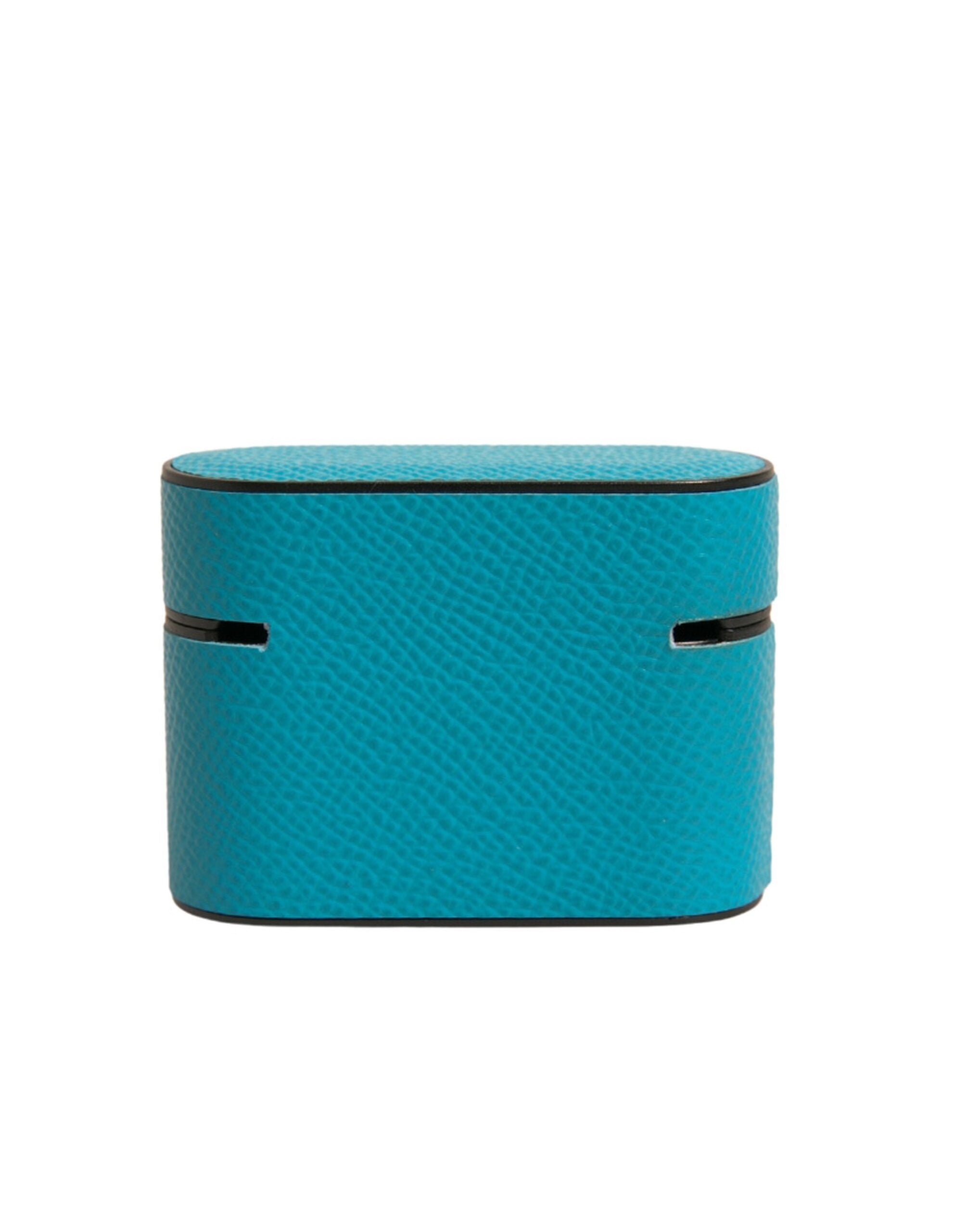Dolce & Gabbana Green Leather Metal Logo Plaque Holder Airpods Case Dolce & Gabbana
