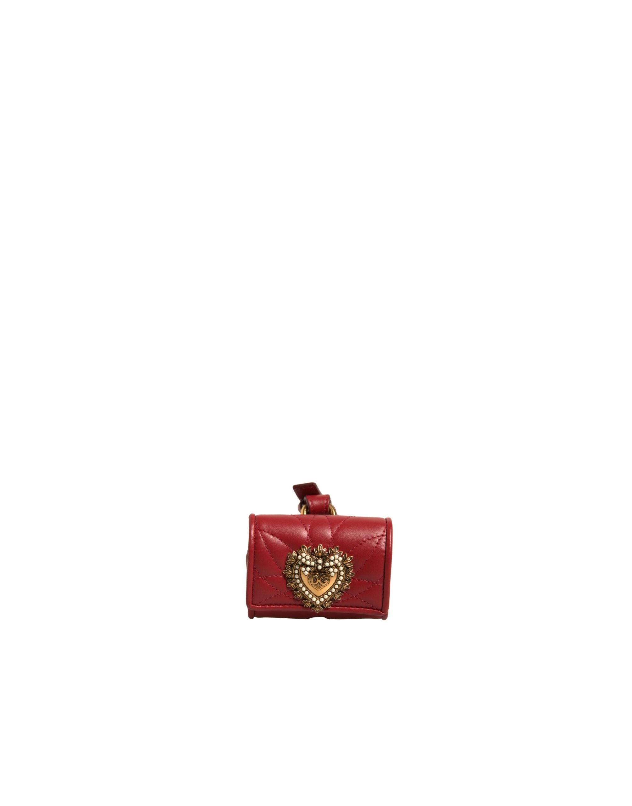 Dolce & Gabbana Black Leather Devotion Heart Strap Airpod Case Dolce & Gabbana