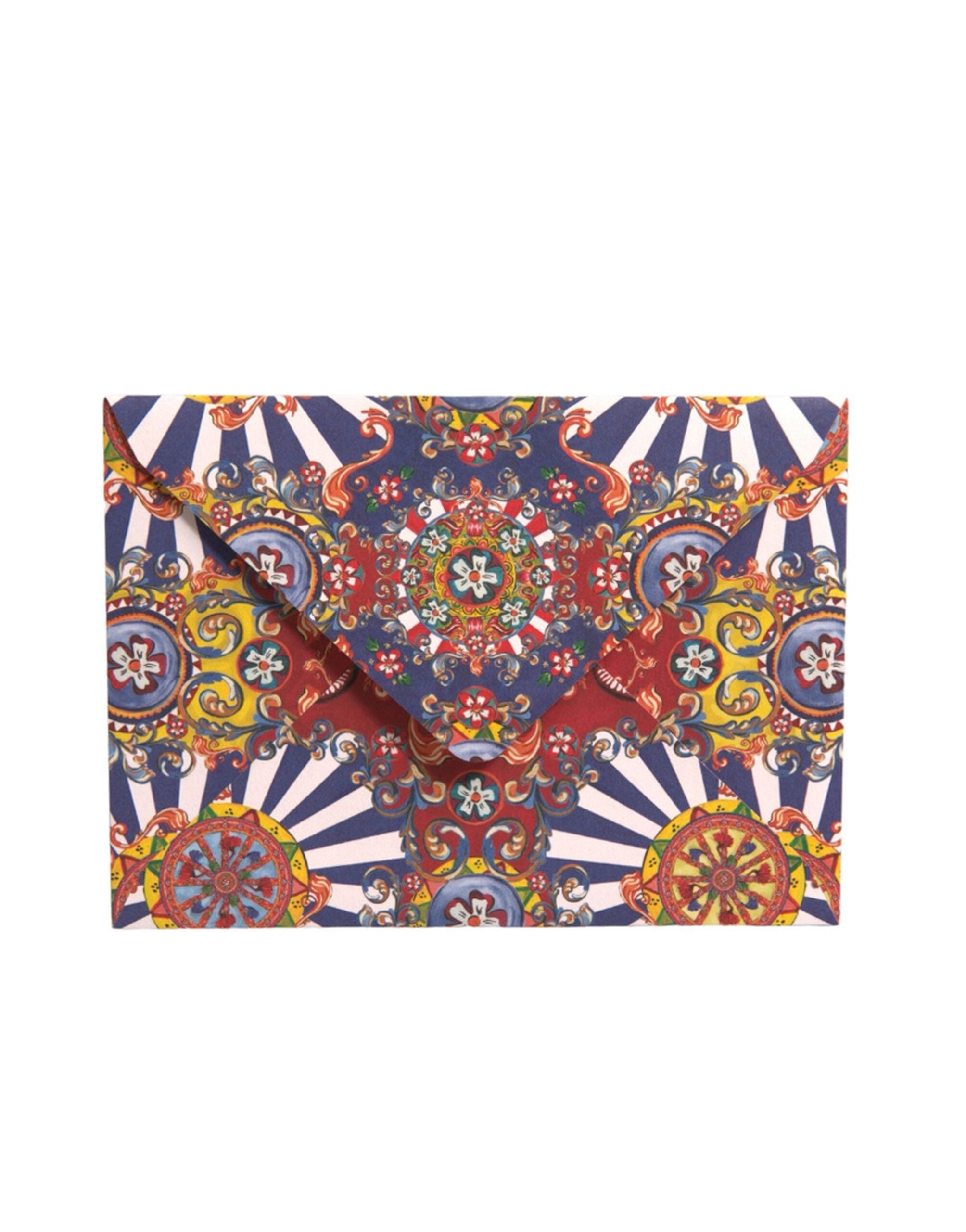 Dolce & Gabbana Multicolor Carretto Siciliano Envelope Post Card Holder Dolce & Gabbana