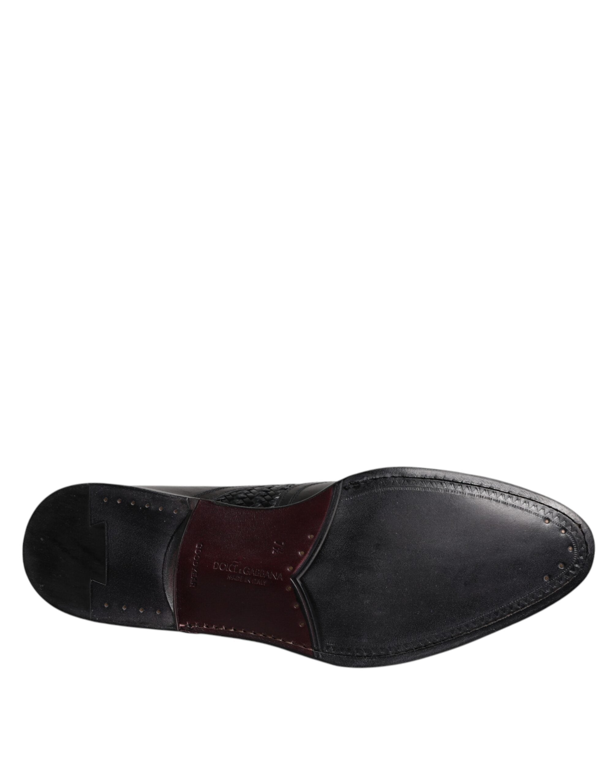 Dolce & Gabbana Black Leather Derby Wingtip Lace Up Formal Dress Shoes Dolce & Gabbana