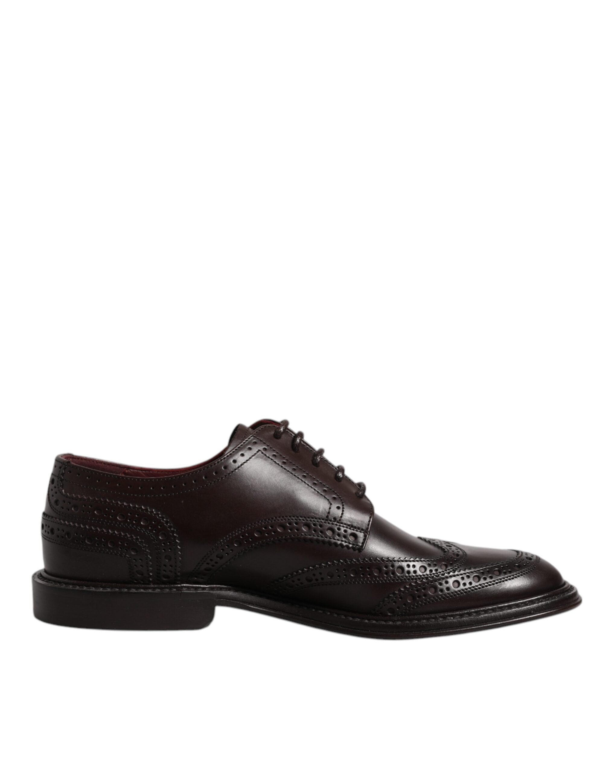 Dolce & Gabbana Brown Leather Derby Wingtip Lace Up Formal Dress Shoes Dolce & Gabbana