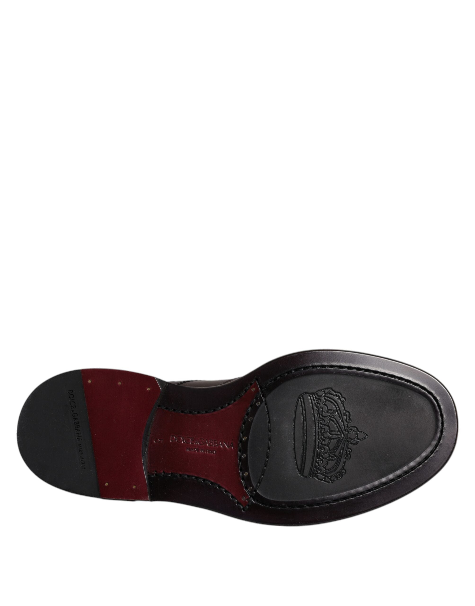 Dolce & Gabbana Brown Leather Derby Wingtip Lace Up Formal Dress Shoes Dolce & Gabbana