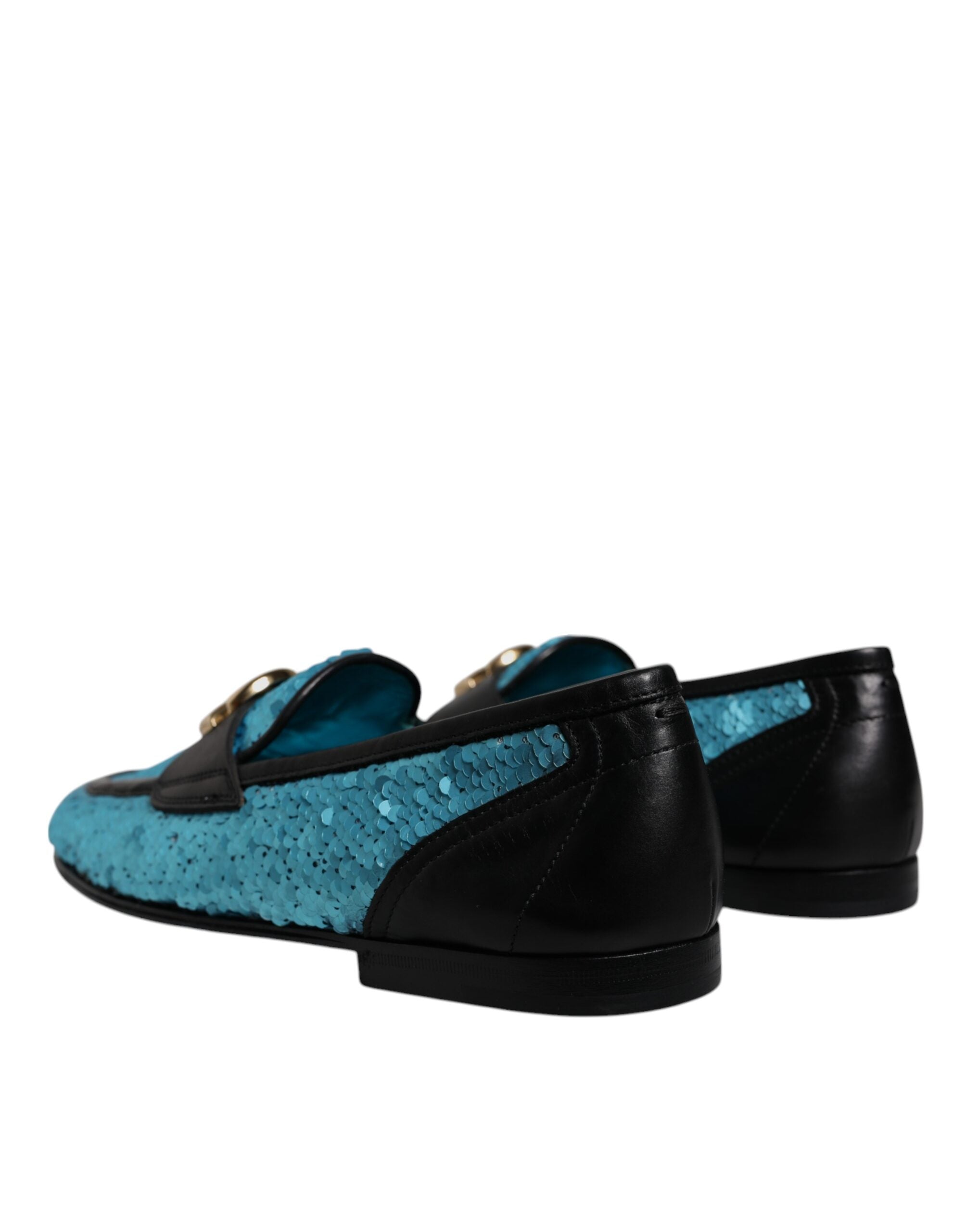 Dolce & Gabbana Blue Sequined Loafers Formal Dress Shoes Dolce & Gabbana